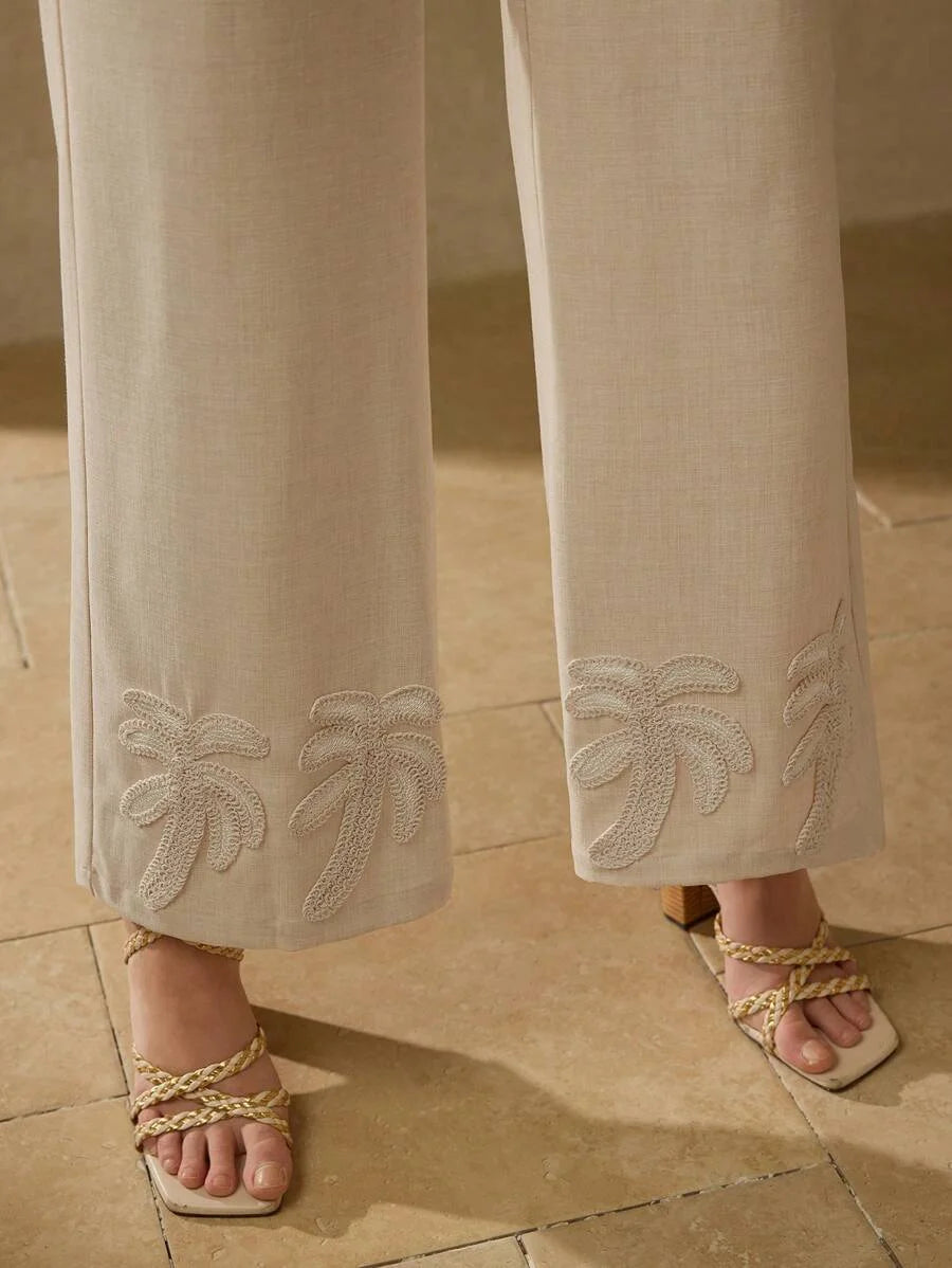 PREMIUM BELTED APPLIQUES JUMPSUIT