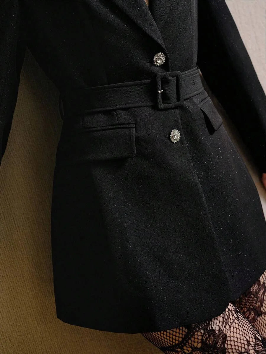 PREMIUM BELTED BUTTON UP BLAZER