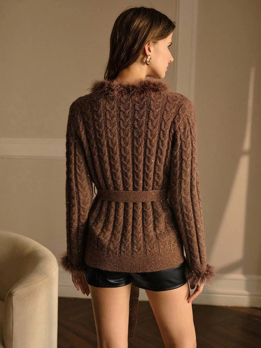 PREMIUM BELTED BUTTON UP CARDIGAN