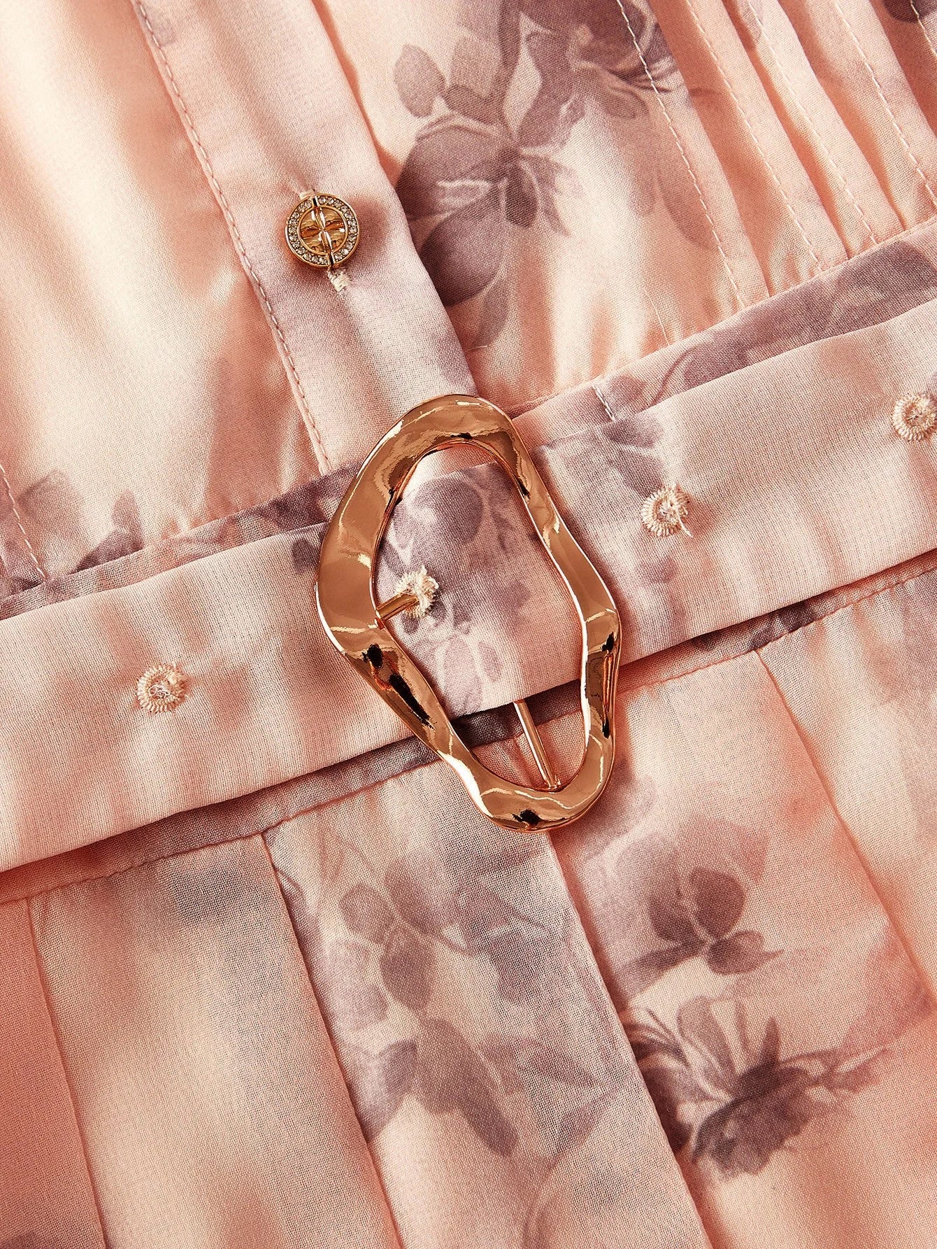 PREMIUM BELTED FLORAL PRINT DRESS