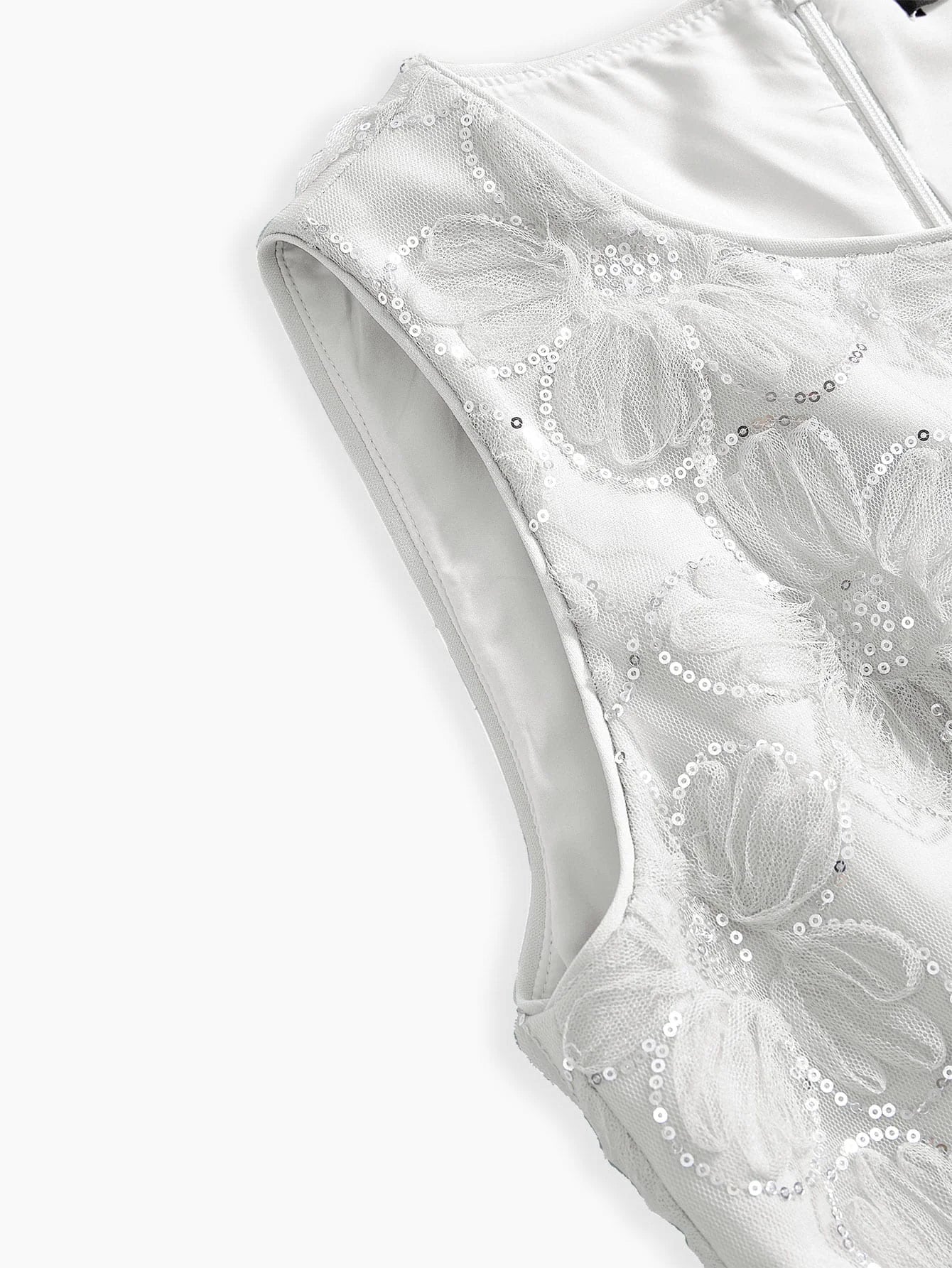 PREMIUM BELTED FLOWER APPLIQUES JUMPSUIT