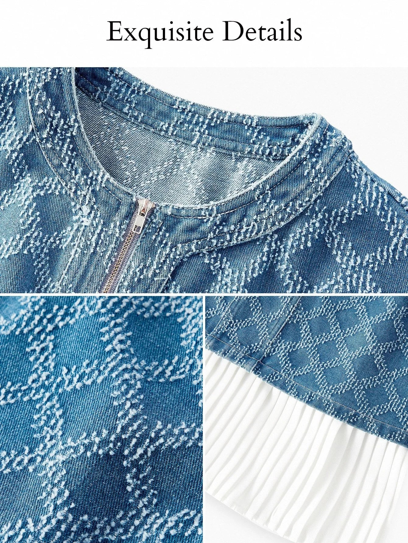 PREMIUM BELTED PLEATED DENIM DRESS
