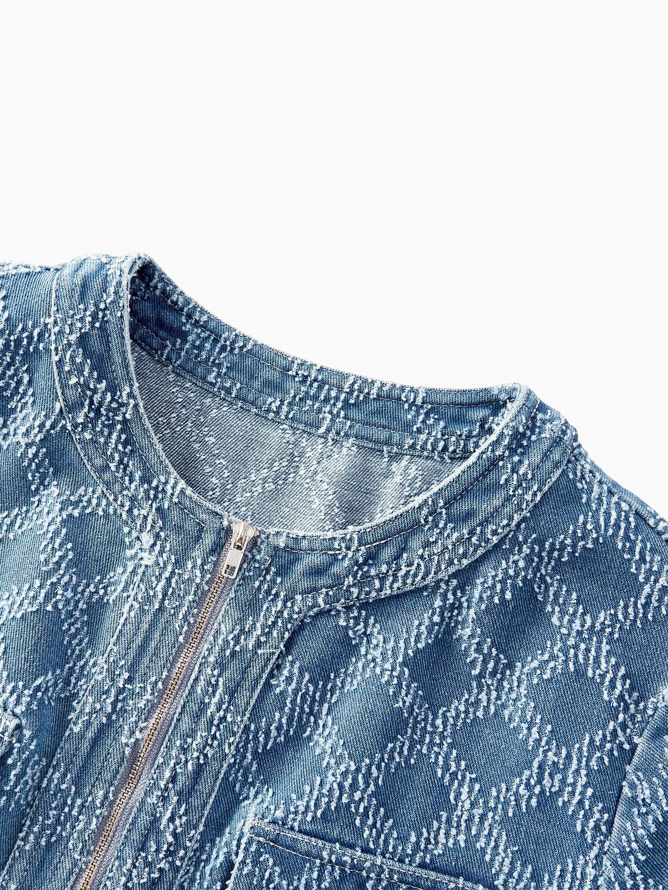 PREMIUM BELTED PLEATED DENIM DRESS