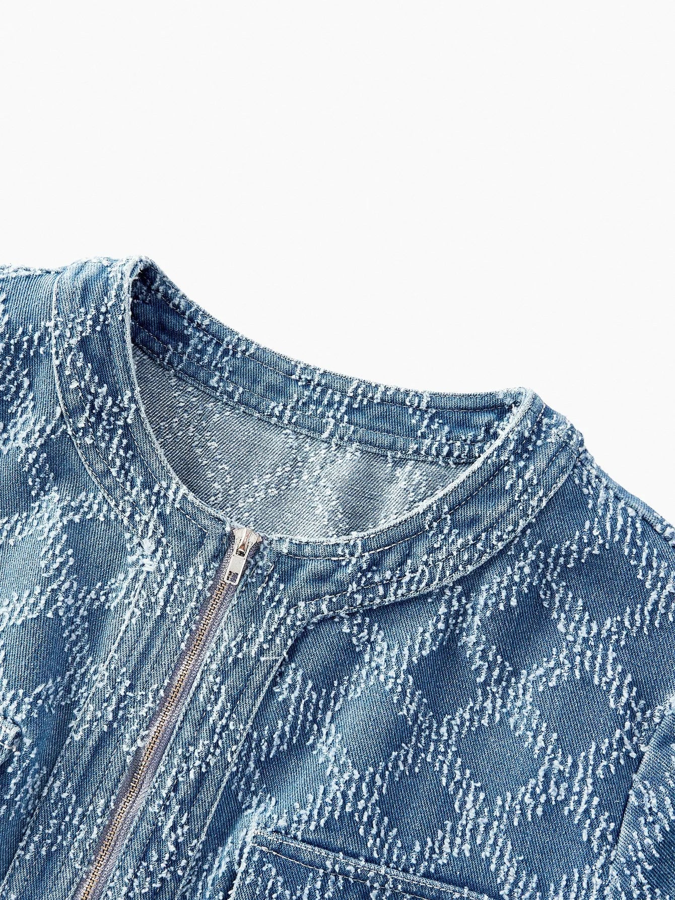 PREMIUM BELTED PLEATED DENIM DRESS