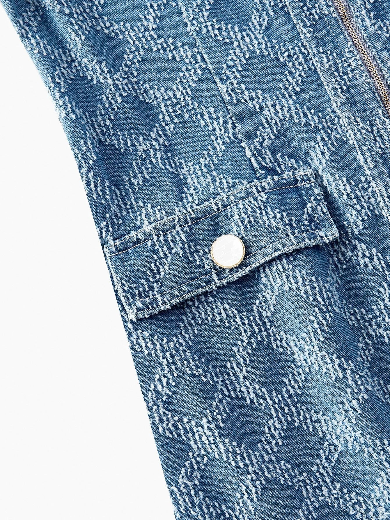 PREMIUM BELTED PLEATED DENIM DRESS