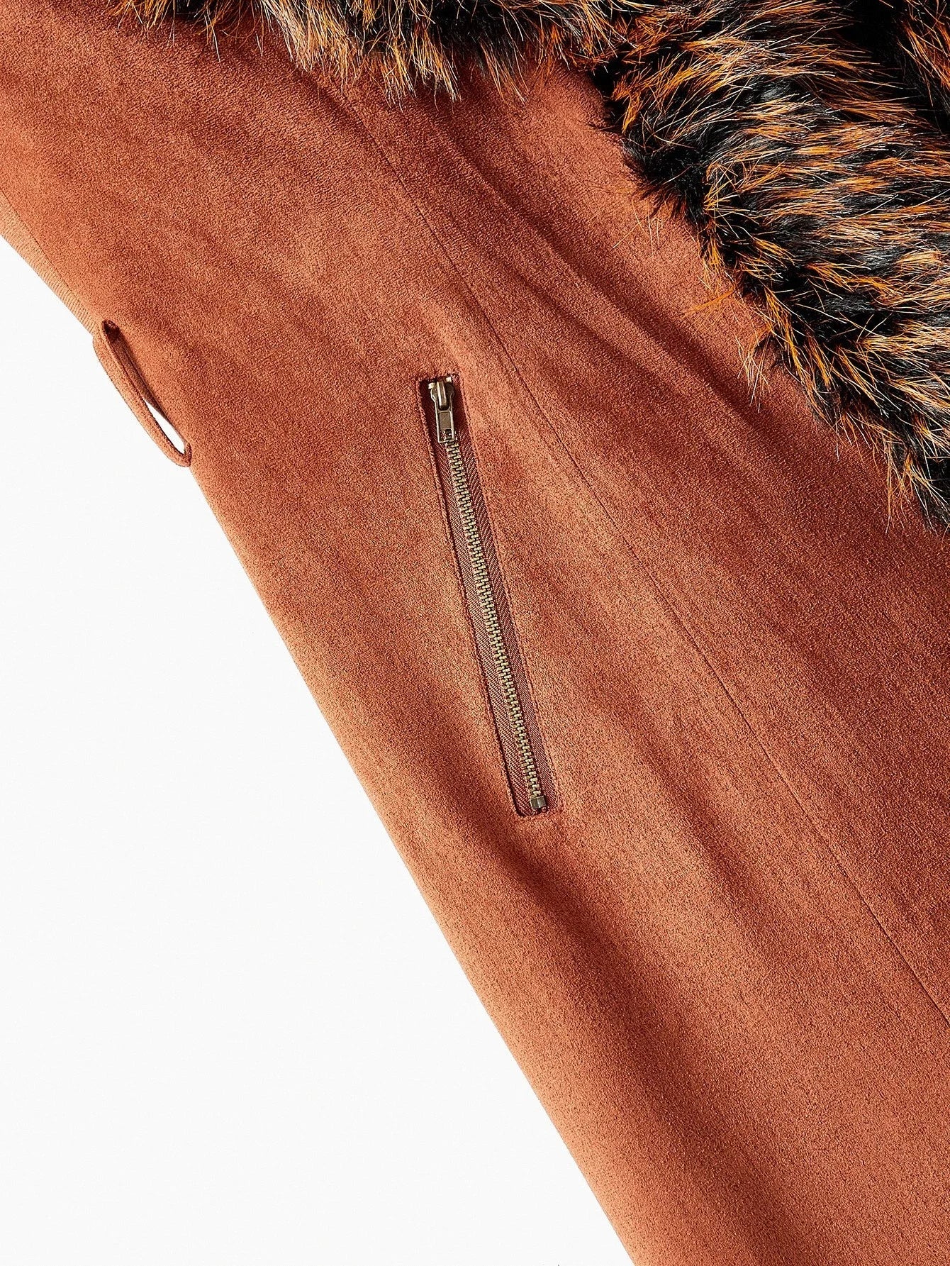 PREMIUM BELTED POCKET FAUX FUR COAT