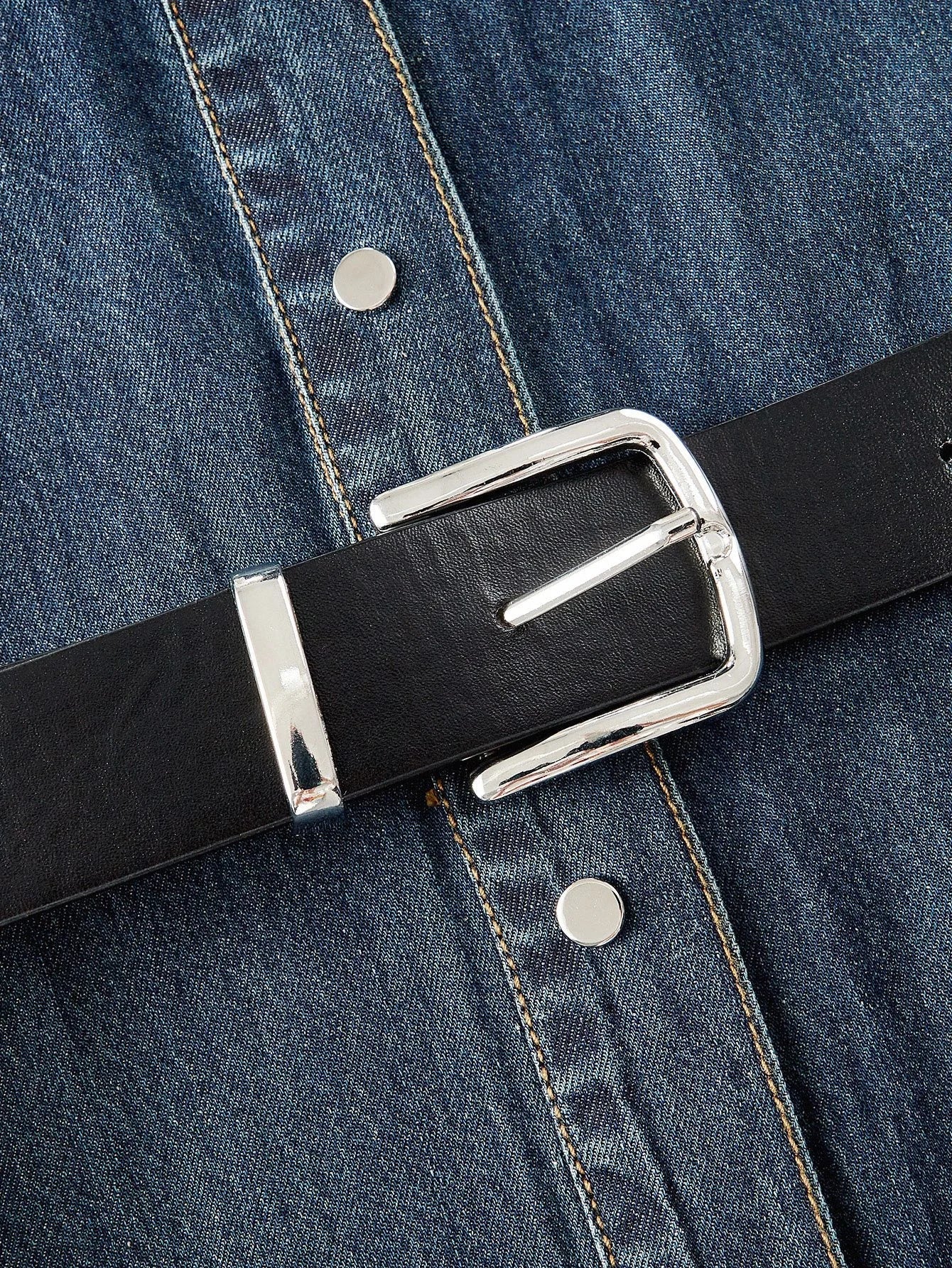 PREMIUM BELTED RUFFLE HEM DENIM DRESS