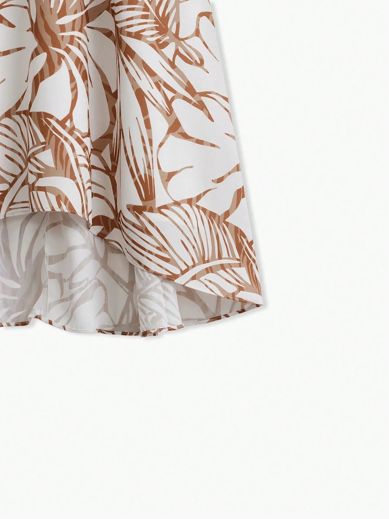 PREMIUM BELTED TROPICAL PRINT SHIRT DRESS