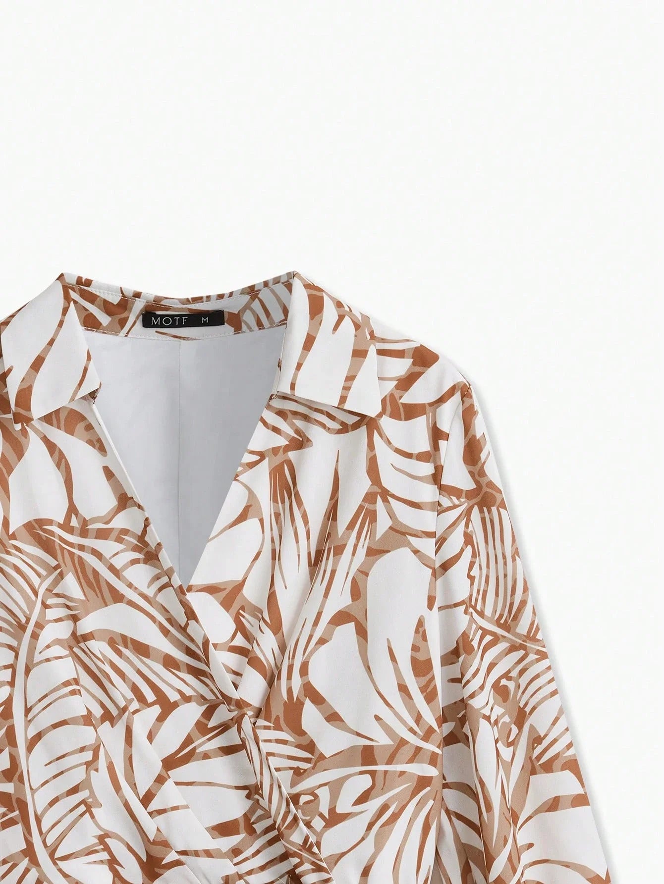 PREMIUM BELTED TROPICAL PRINT SHIRT DRESS