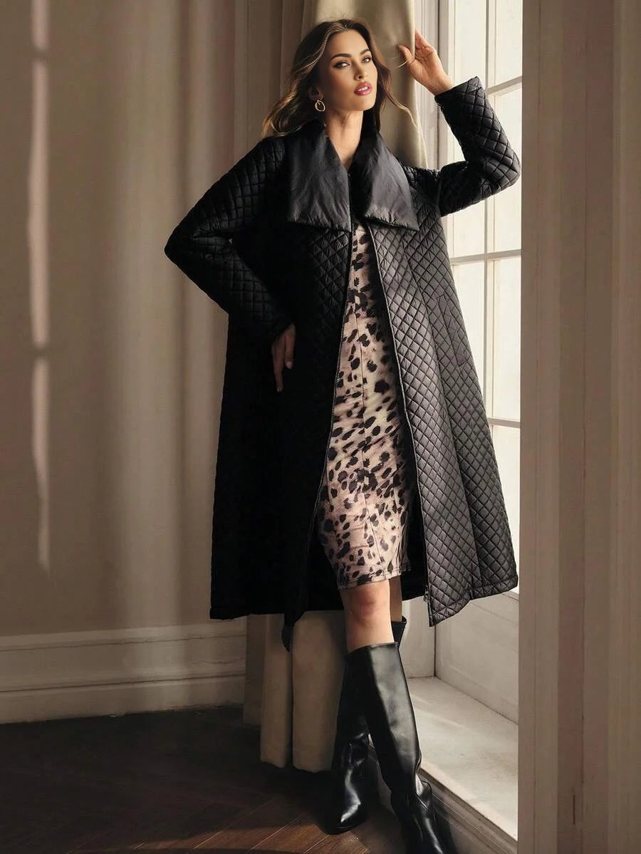 PREMIUM BELTED ZIPPER WINTER COAT