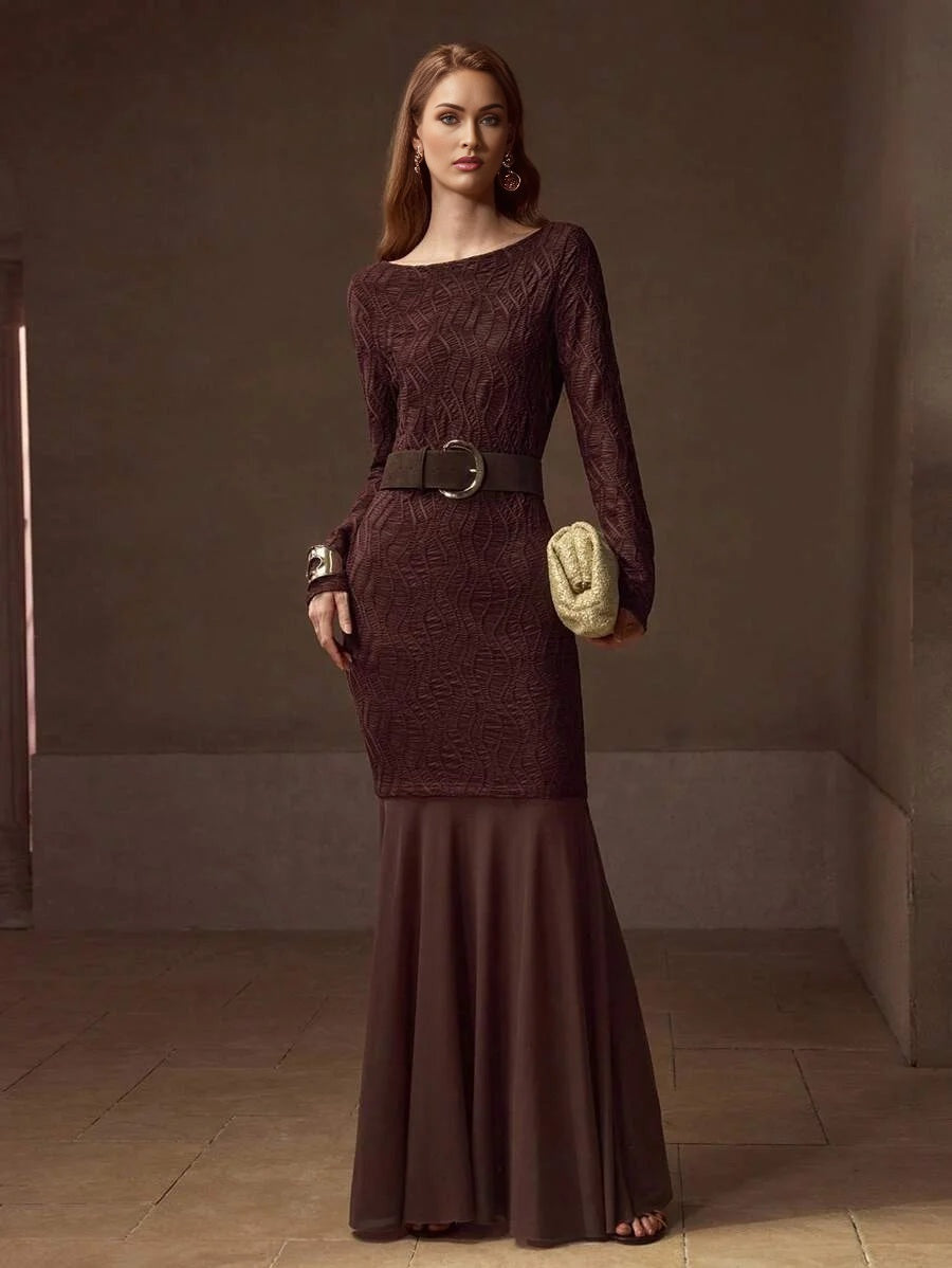 PREMIUM BIAS CUT TEXTURED PATTERN DRESS