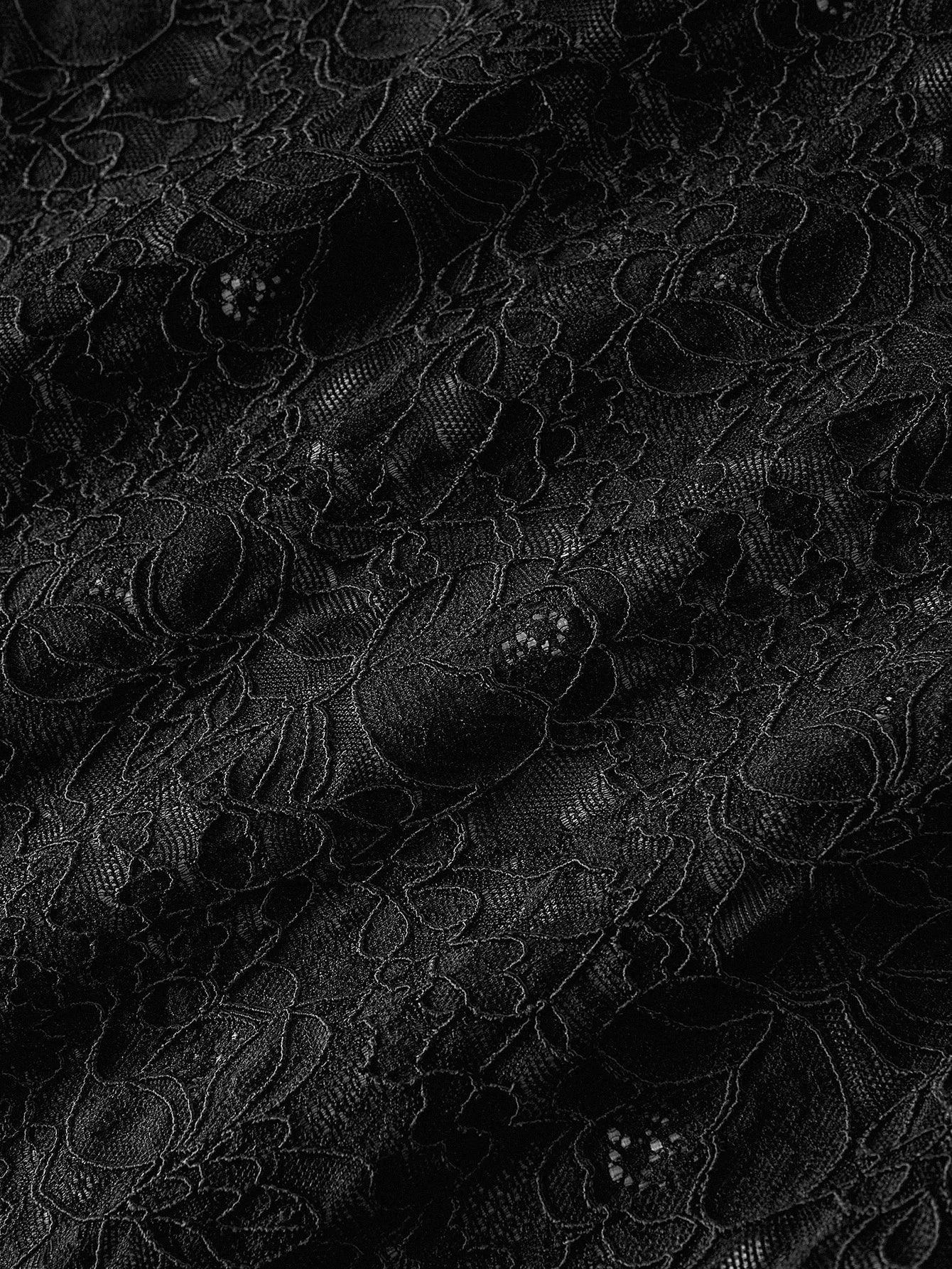 PREMIUM BLACK amp WHITE CONTRAST LACE PATCHWORK LONG SLEEVE MIDI DRESS