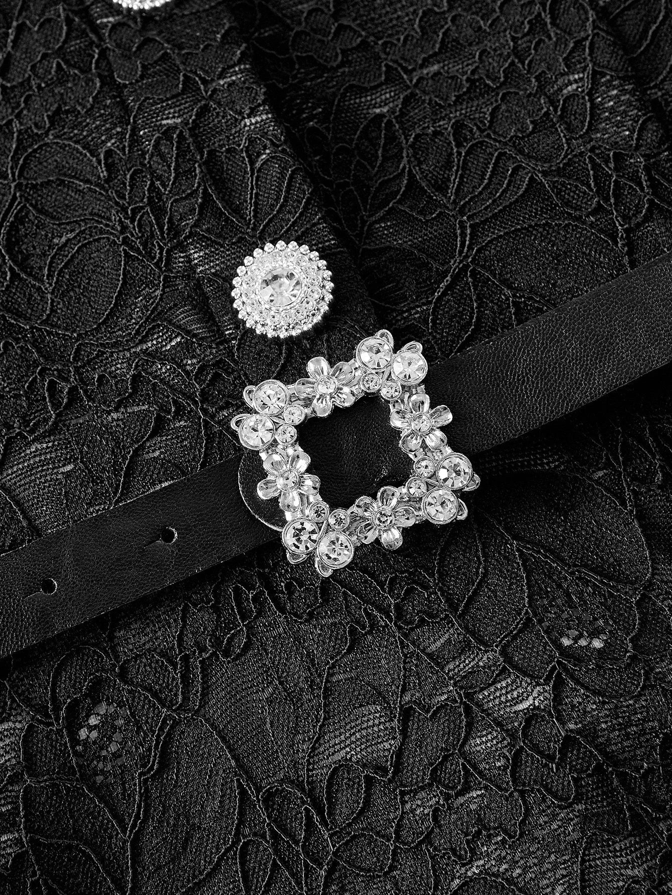 PREMIUM BLACK amp WHITE CONTRAST LACE PATCHWORK LONG SLEEVE MIDI DRESS