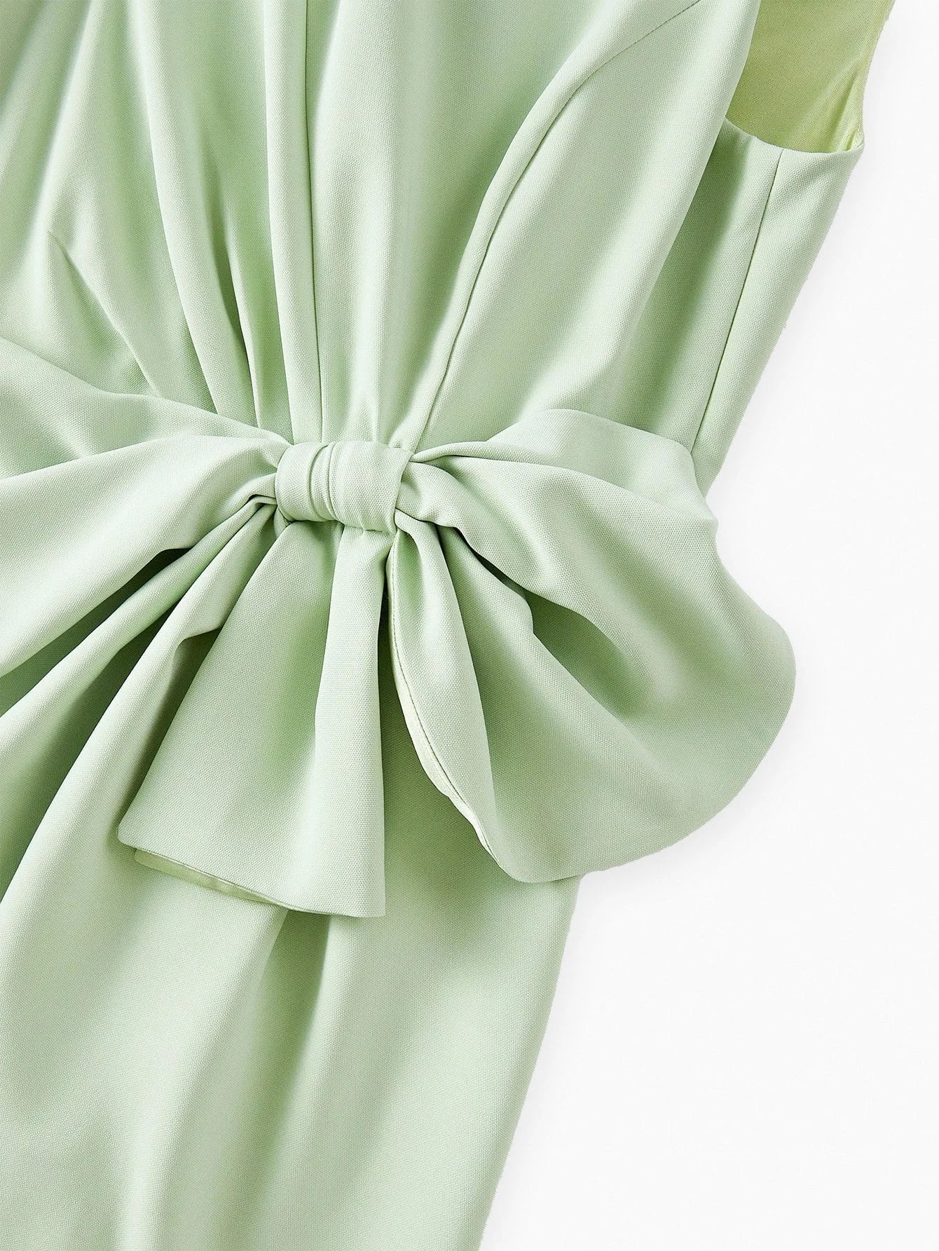 PREMIUM BOW DECOR PINTUCK JUMPSUIT