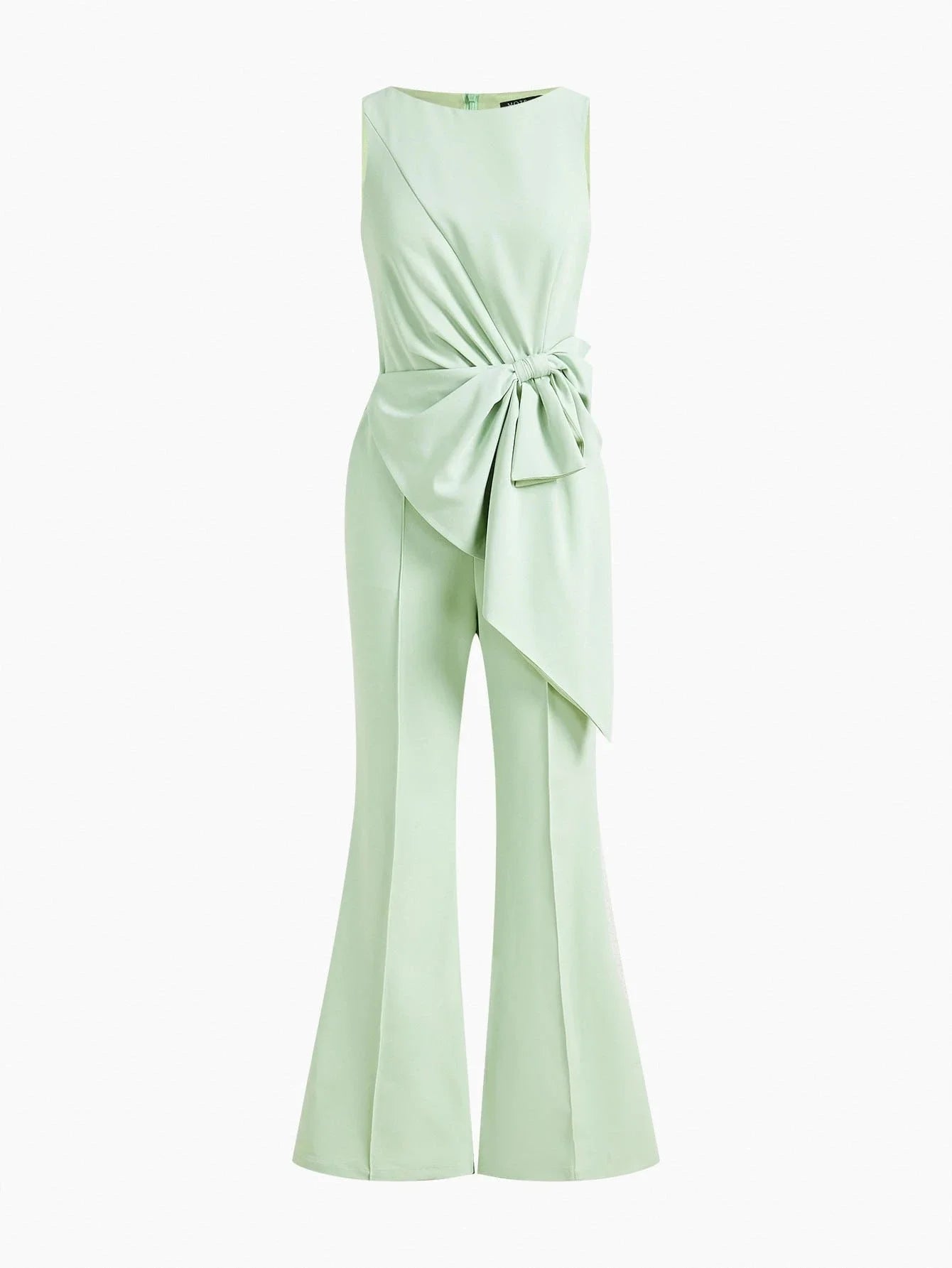 PREMIUM BOW DECOR PINTUCK JUMPSUIT