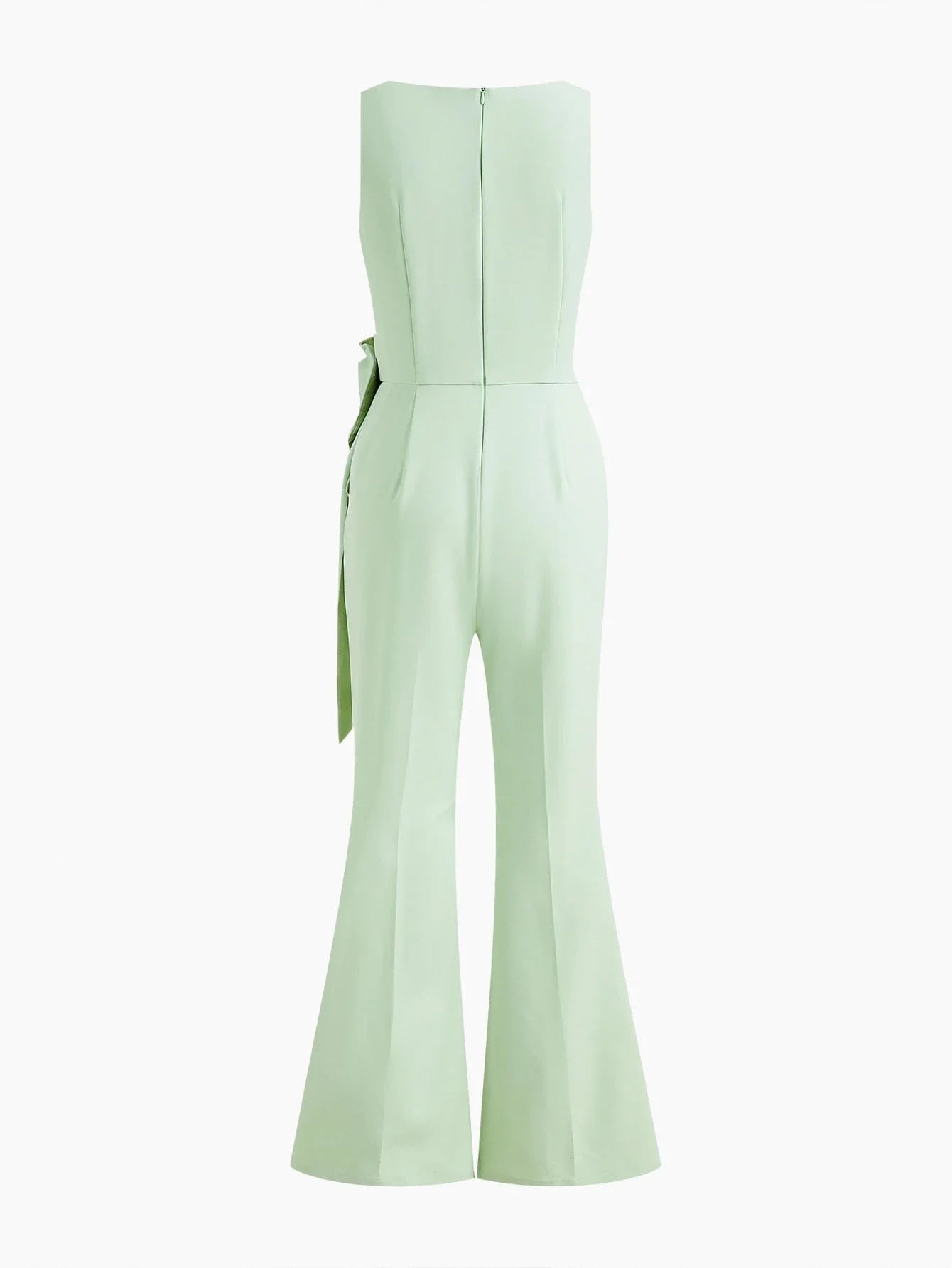 PREMIUM BOW DECOR PINTUCK JUMPSUIT