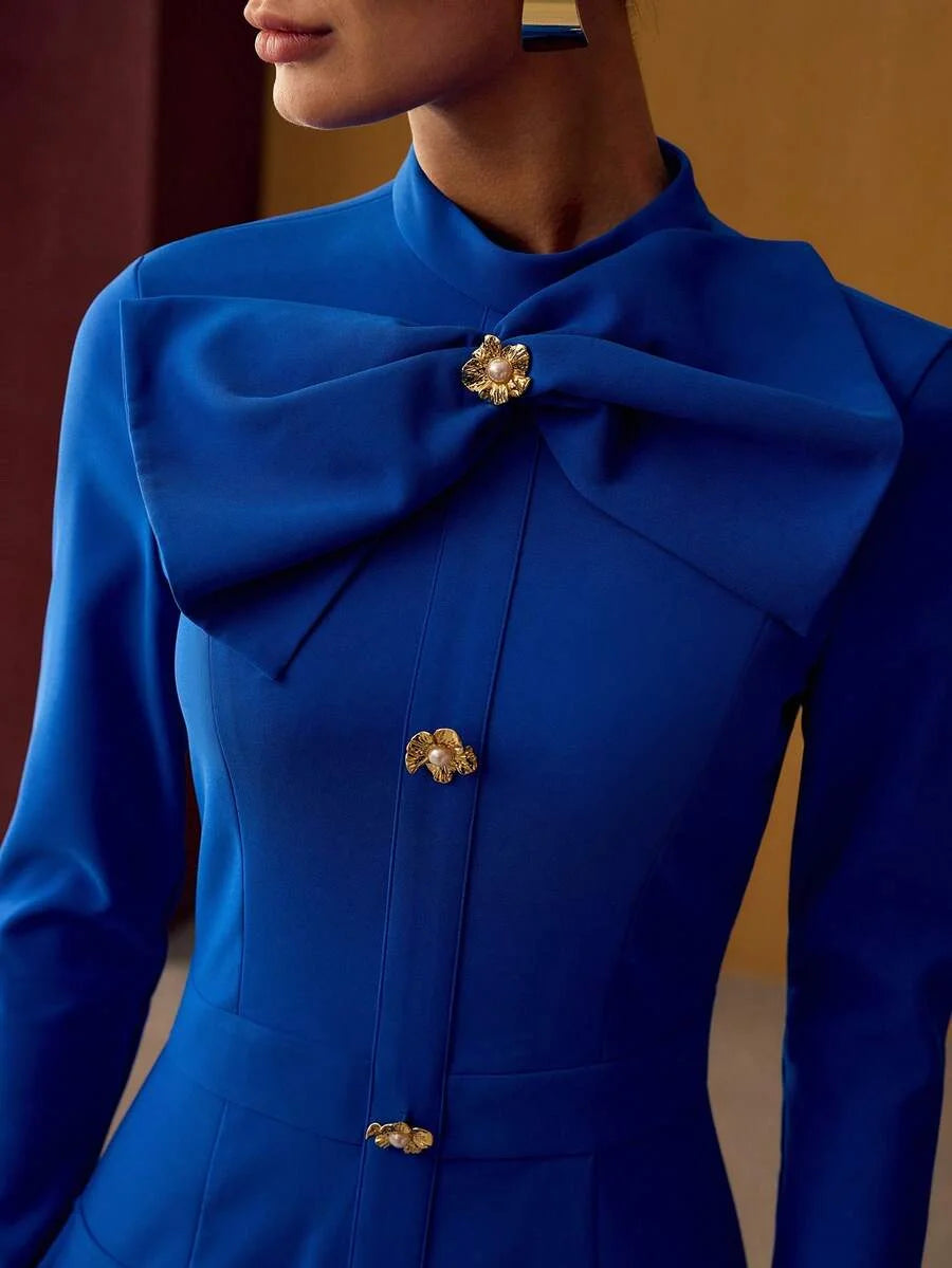 PREMIUM BOW DETAIL SLIM FIT DRESS