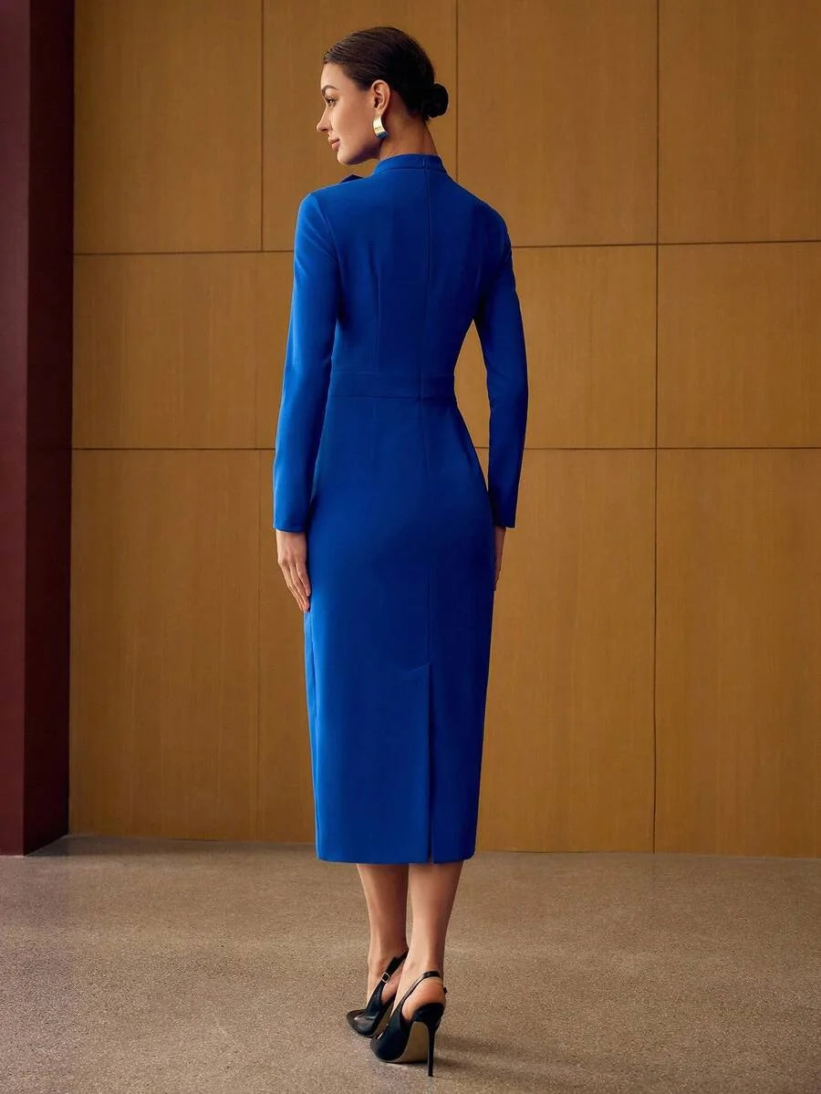 PREMIUM BOW DETAIL SLIM FIT DRESS