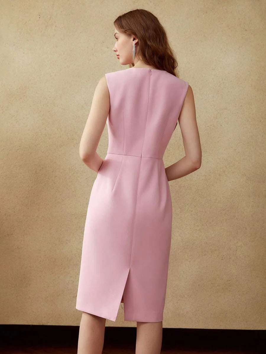 PREMIUM BOW KEYHOLE DRESS WITHOUT BELT