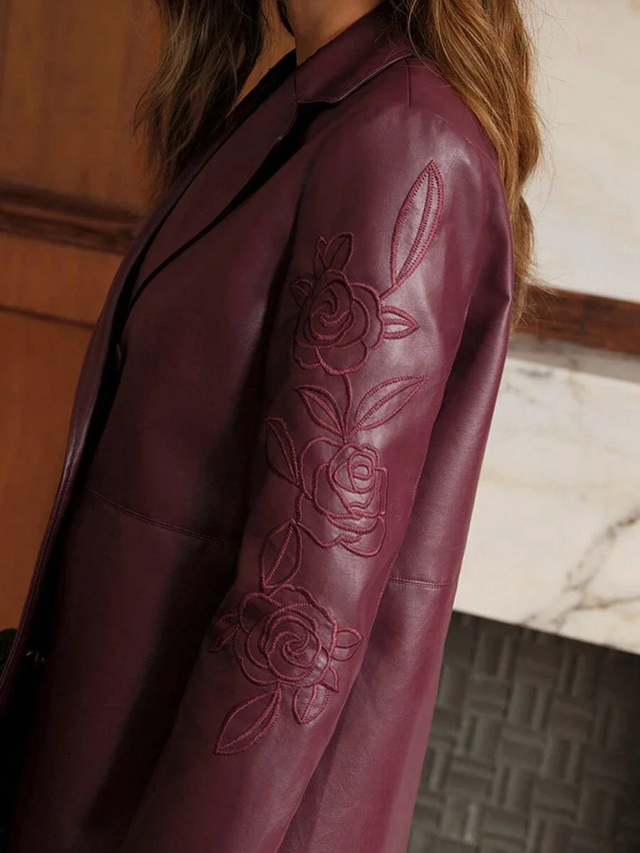 PREMIUM BOXY FLORAL EMBROIDERY BLAZER