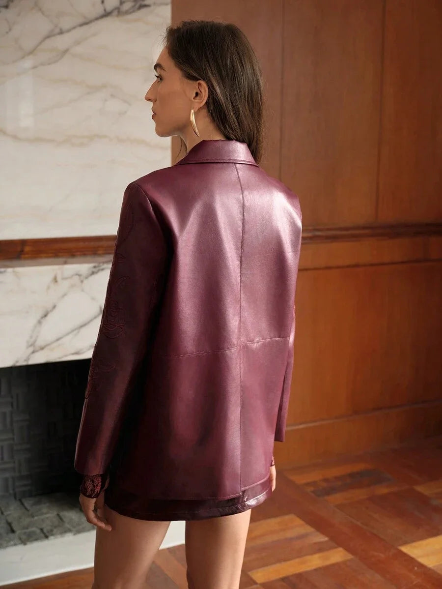 PREMIUM BOXY FLORAL EMBROIDERY BLAZER