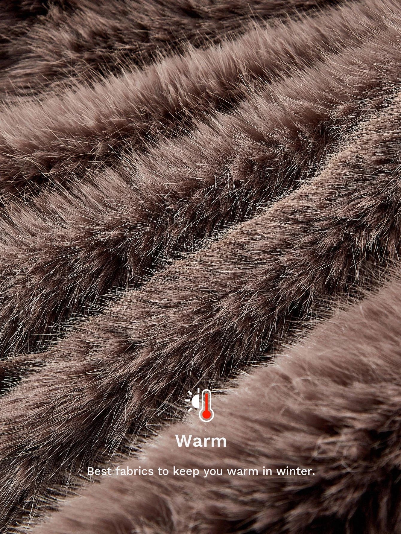 PREMIUM BUCKLE DECOR FAUX FUR COAT