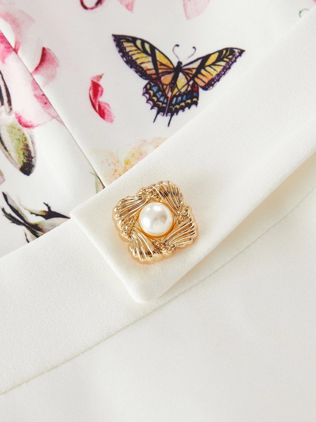 PREMIUM BUTTERFLY AND FLORAL PRINT FOLDOVER TUBE COCKTAIL DRESS