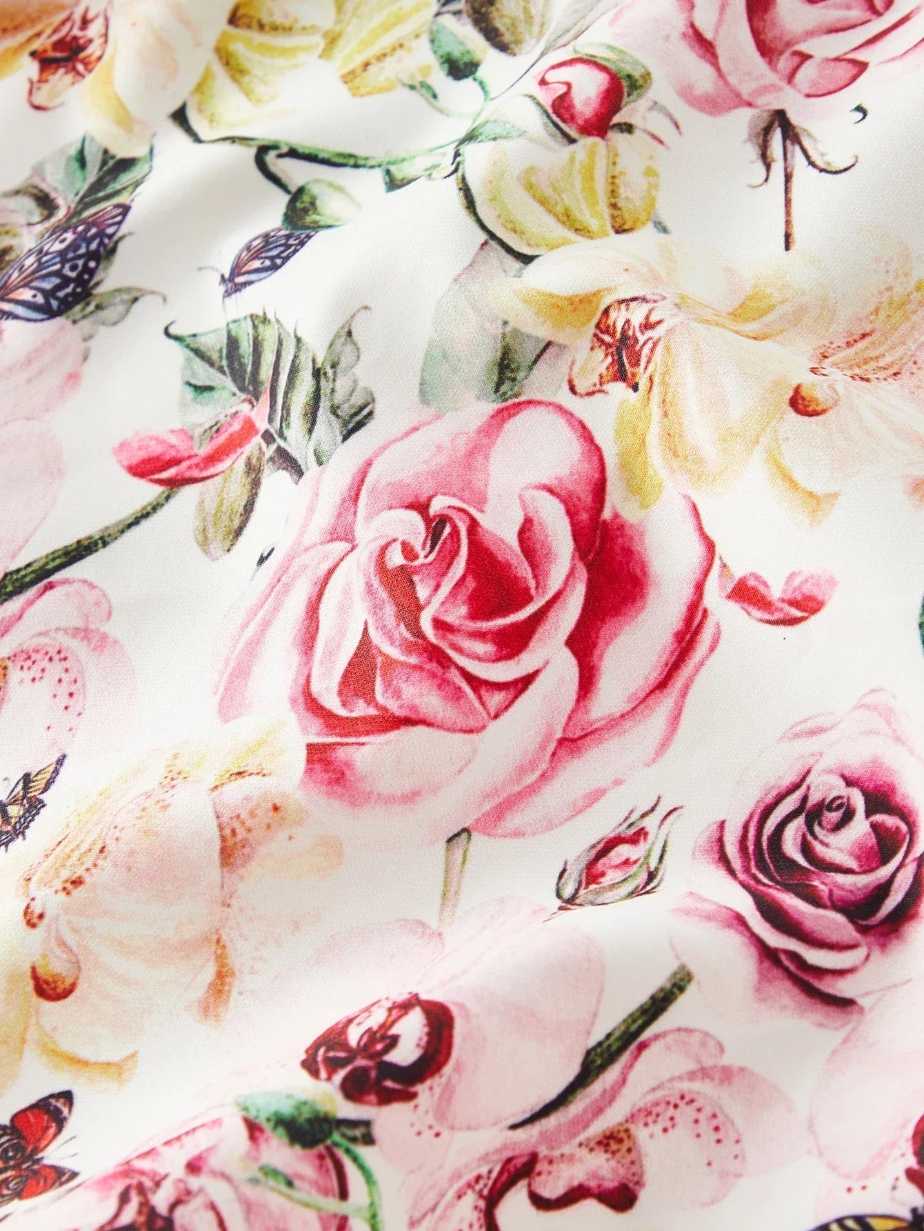 PREMIUM BUTTERFLY AND FLORAL PRINT FOLDOVER TUBE COCKTAIL DRESS