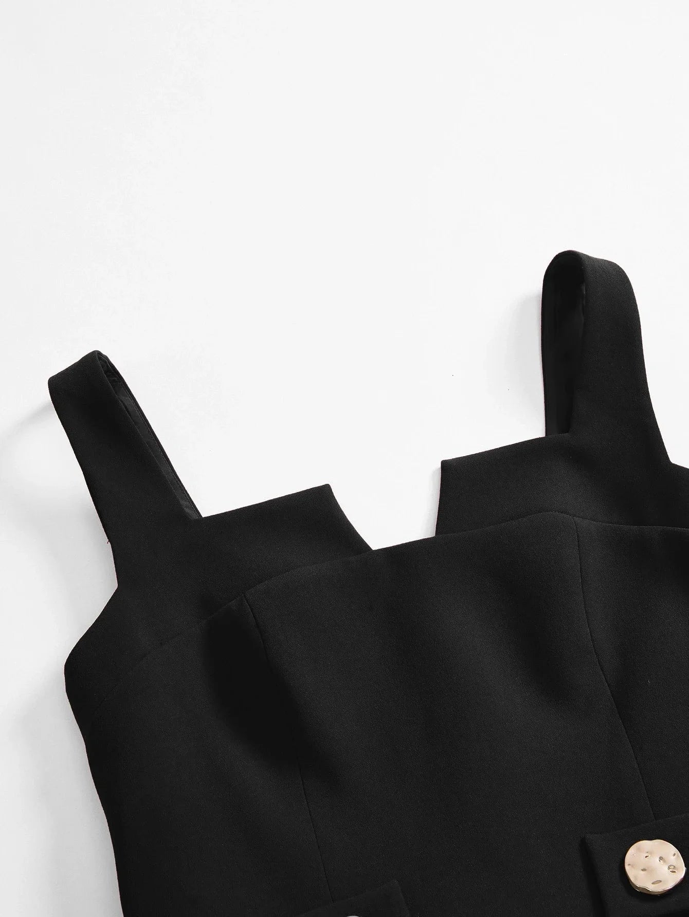 PREMIUM BUTTON DECOR FOLD PLEATED A LINE DRESS