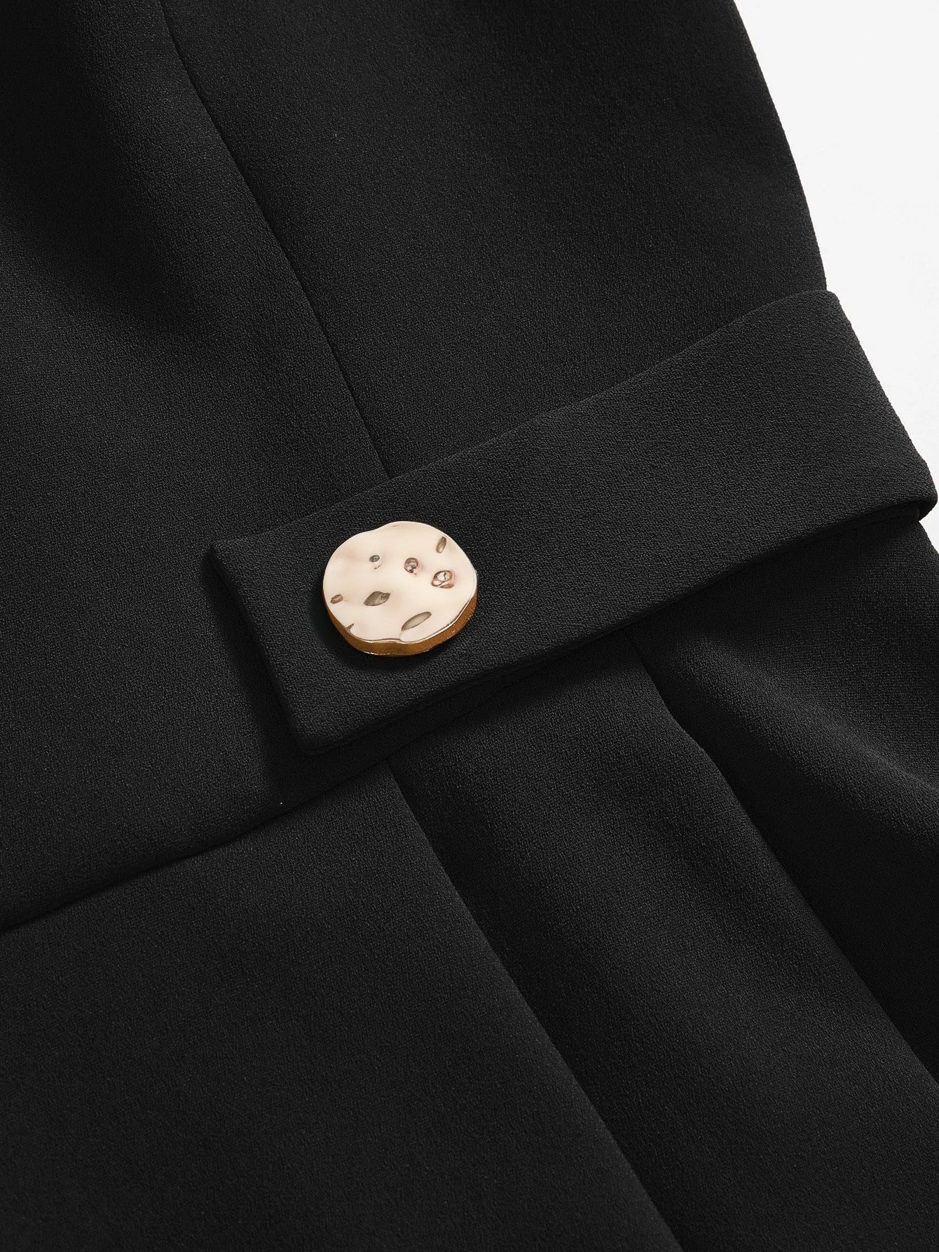 PREMIUM BUTTON DECOR FOLD PLEATED A LINE DRESS