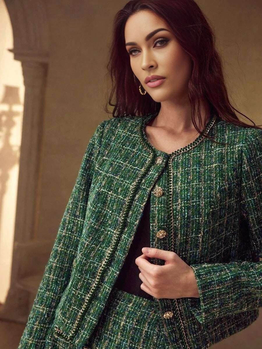 PREMIUM BUTTON UP CONTRAST TRIM BLAZER