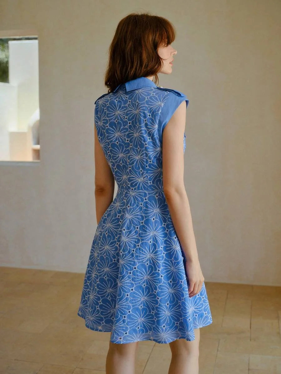 PREMIUM BUTTON UP EMBROIDERY DRESS