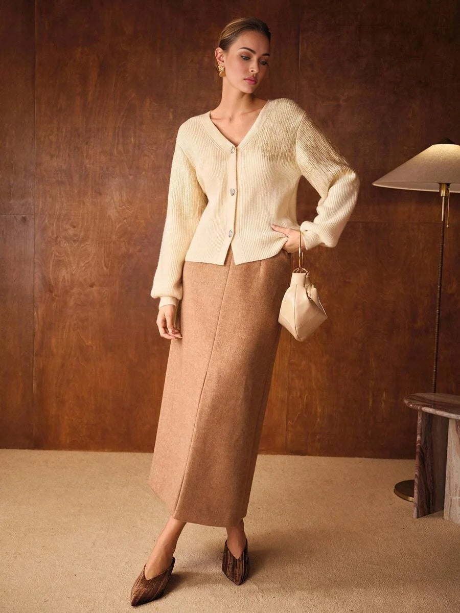 PREMIUM BUTTON UP LONG SLEEVE ELEGANT CARDIGAN