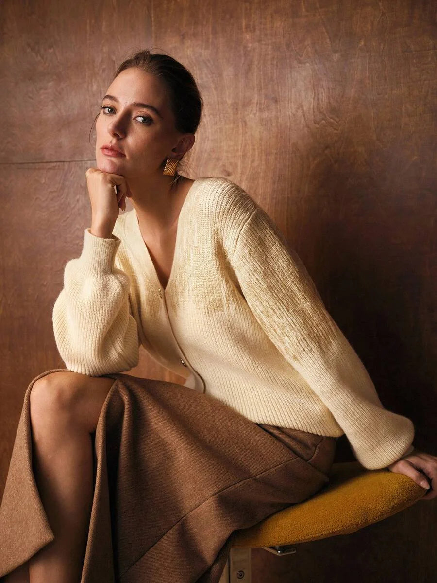 PREMIUM BUTTON UP LONG SLEEVE ELEGANT CARDIGAN