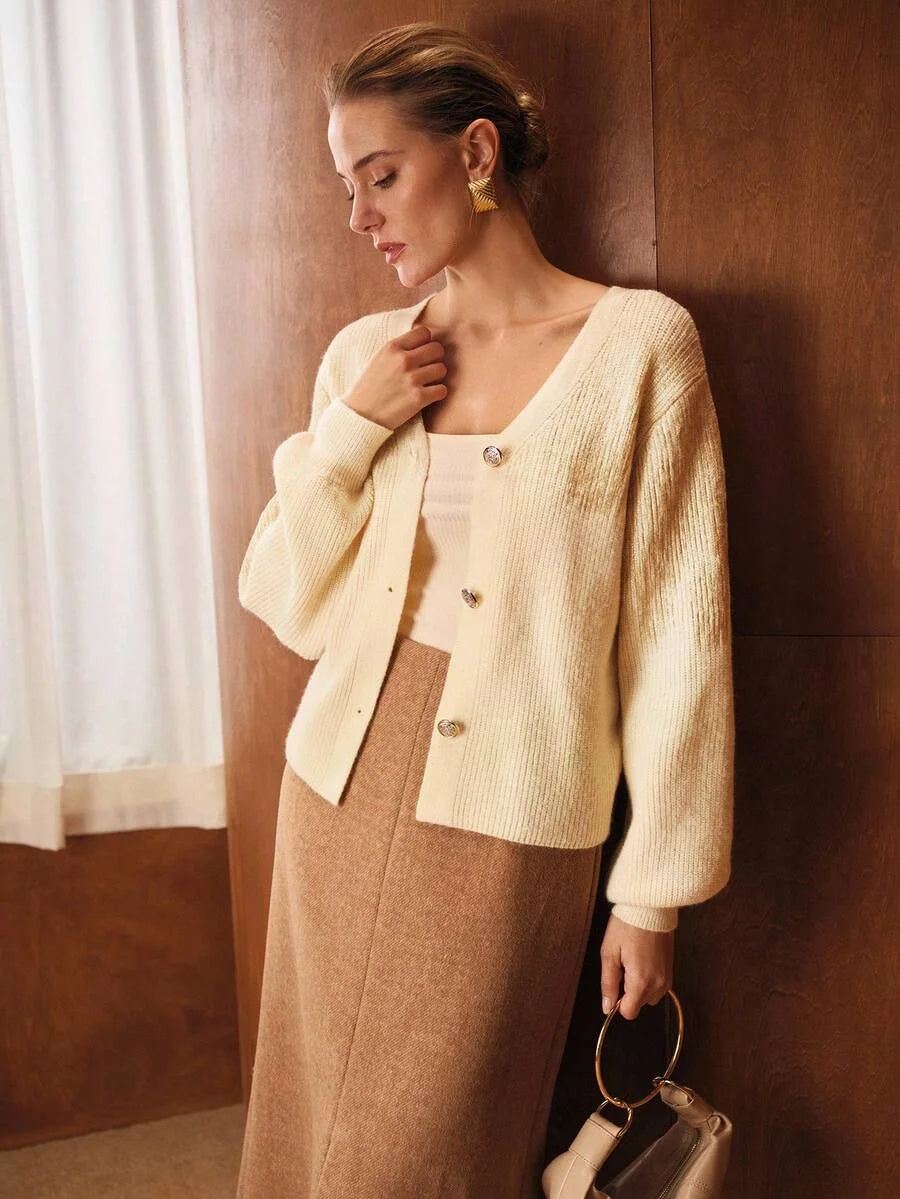 PREMIUM BUTTON UP LONG SLEEVE ELEGANT CARDIGAN