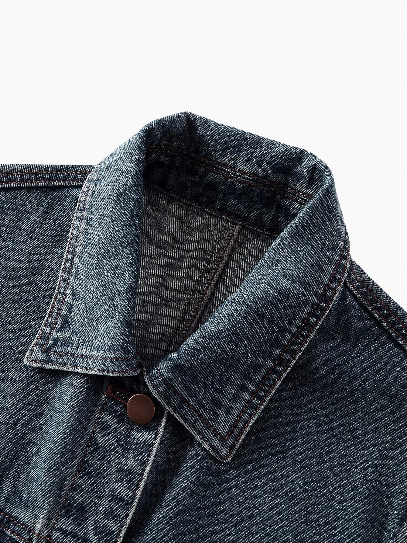 PREMIUM BUTTON UP PEPLUM TOP amp SLANT POCKET JEANS DENIM SET