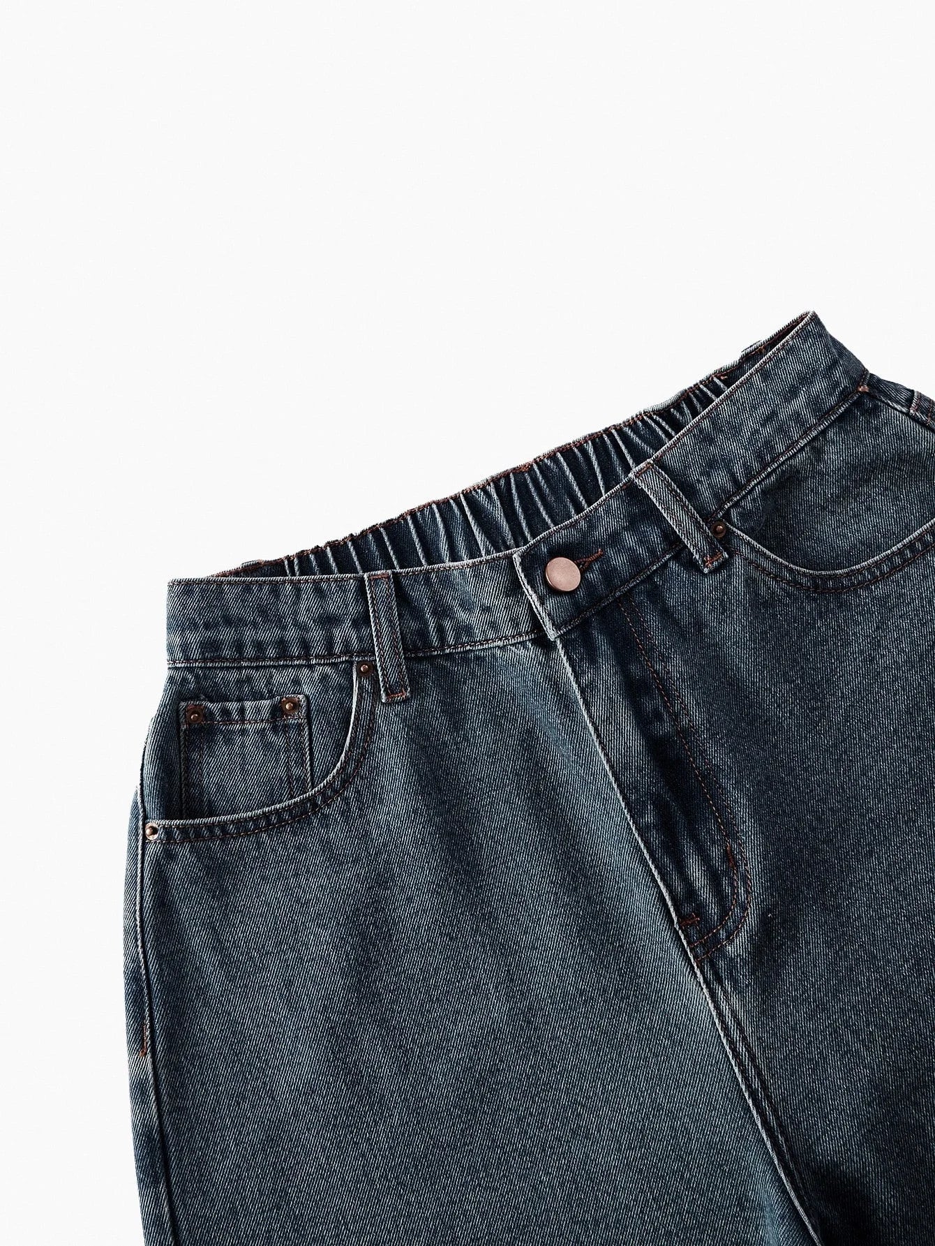 PREMIUM BUTTON UP PEPLUM TOP amp SLANT POCKET JEANS DENIM SET