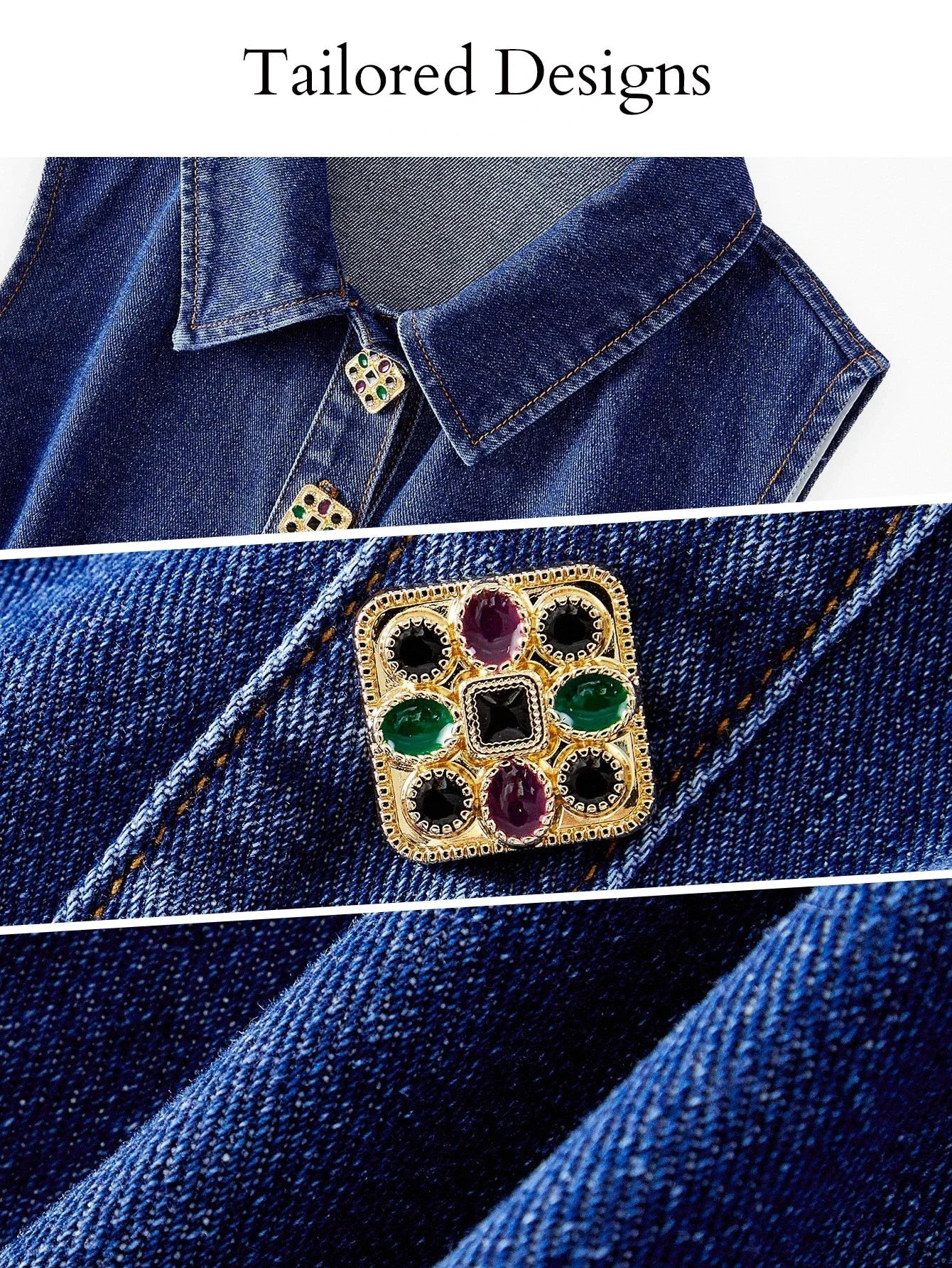 PREMIUM BUTTON UP PLEATED DENIM DRESS