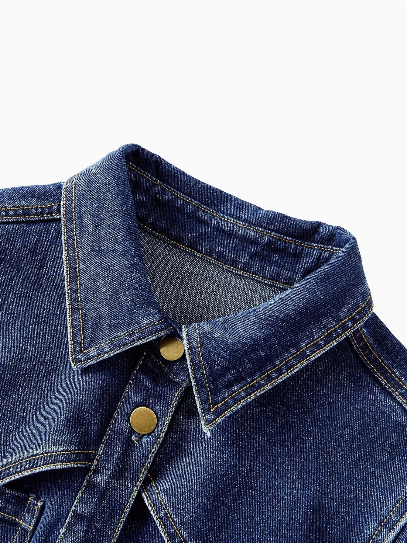 PREMIUM BUTTON UP SLANT POCKET DENIM DRESS