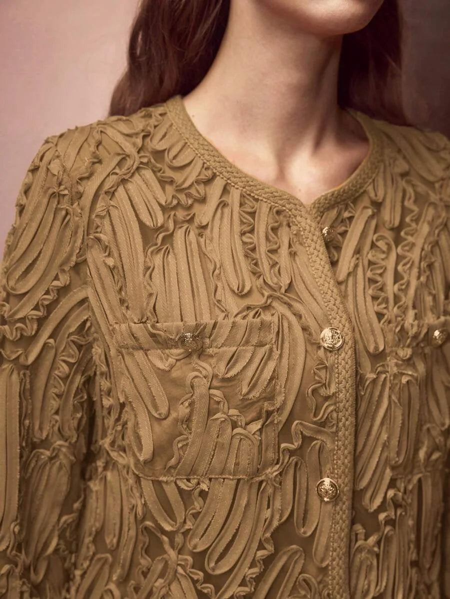 PREMIUM BUTTON UP TEXTURED PATTERN CARDIGAN