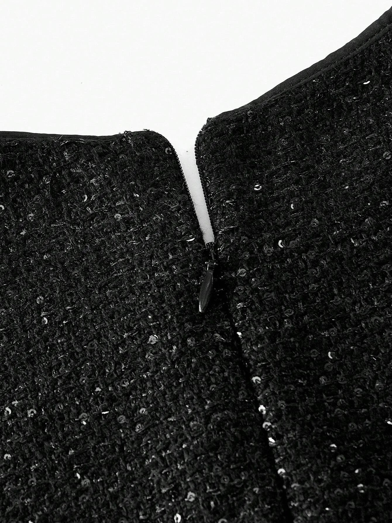 PREMIUM CHAIN DETAIL SPLIT DRESS