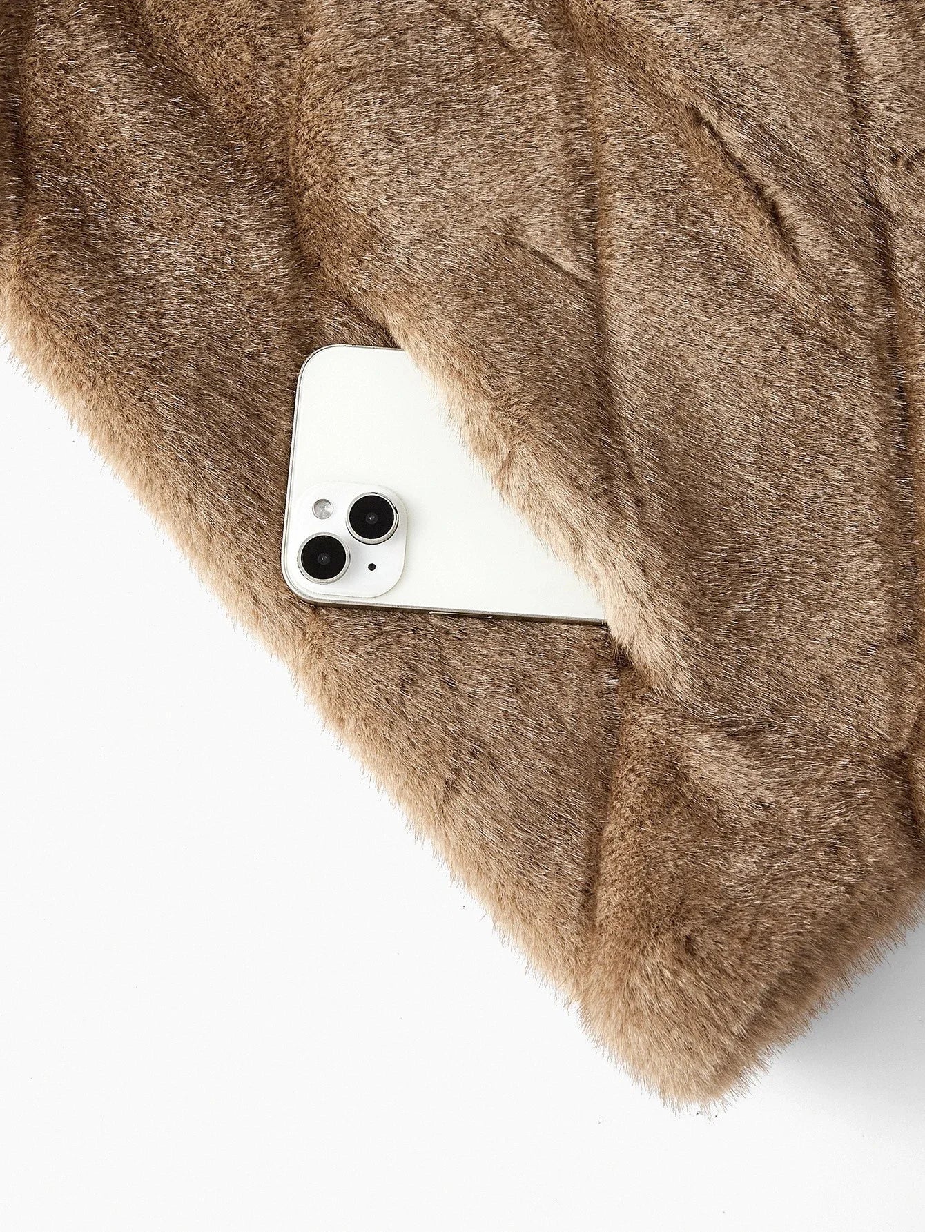 PREMIUM CHIC HOODED FAUX FUR COAT AUTUMNWINTER