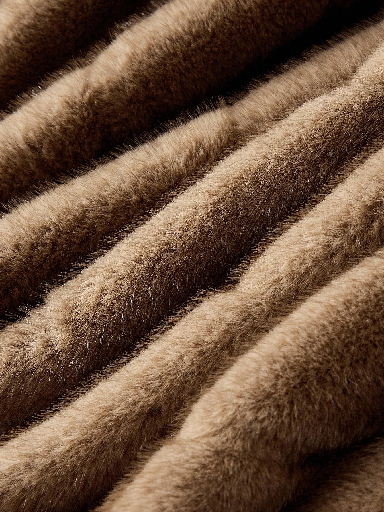 PREMIUM CHIC HOODED FAUX FUR COAT AUTUMNWINTER