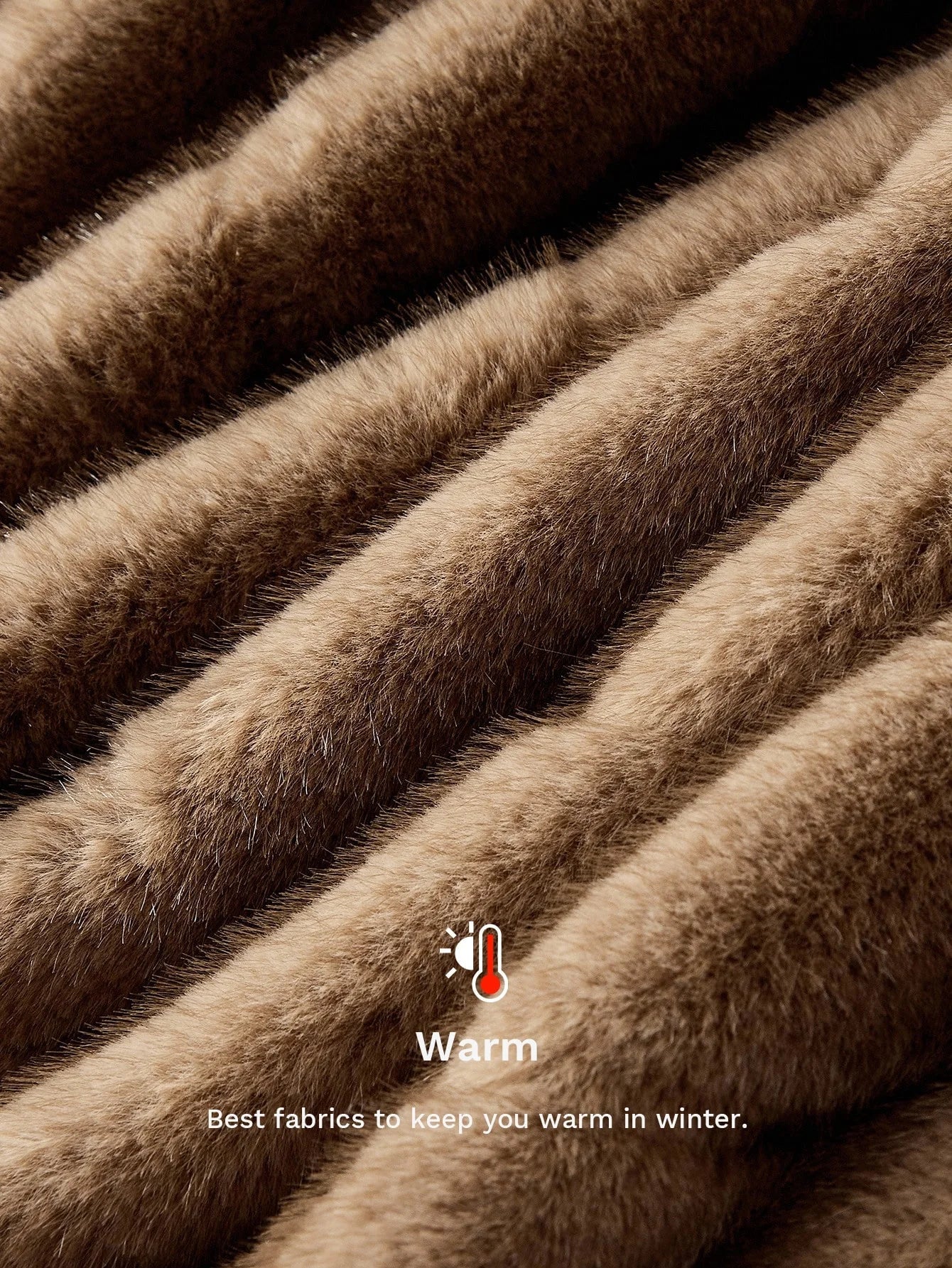 PREMIUM CHIC HOODED FAUX FUR COAT AUTUMNWINTER