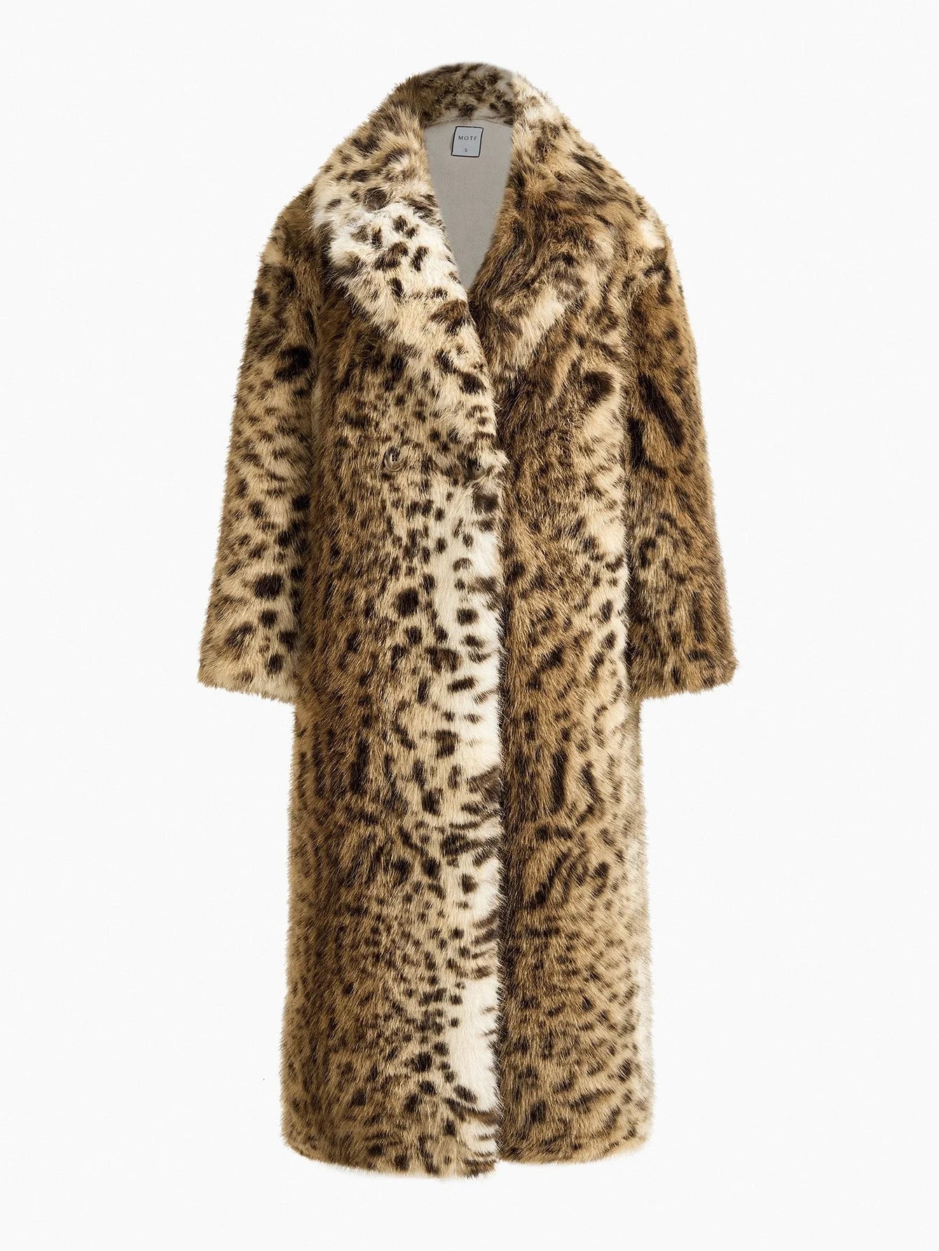 PREMIUM CHIC LEOPARD PRINT FAUX FUR LONG COAT AUTUMNWINTER