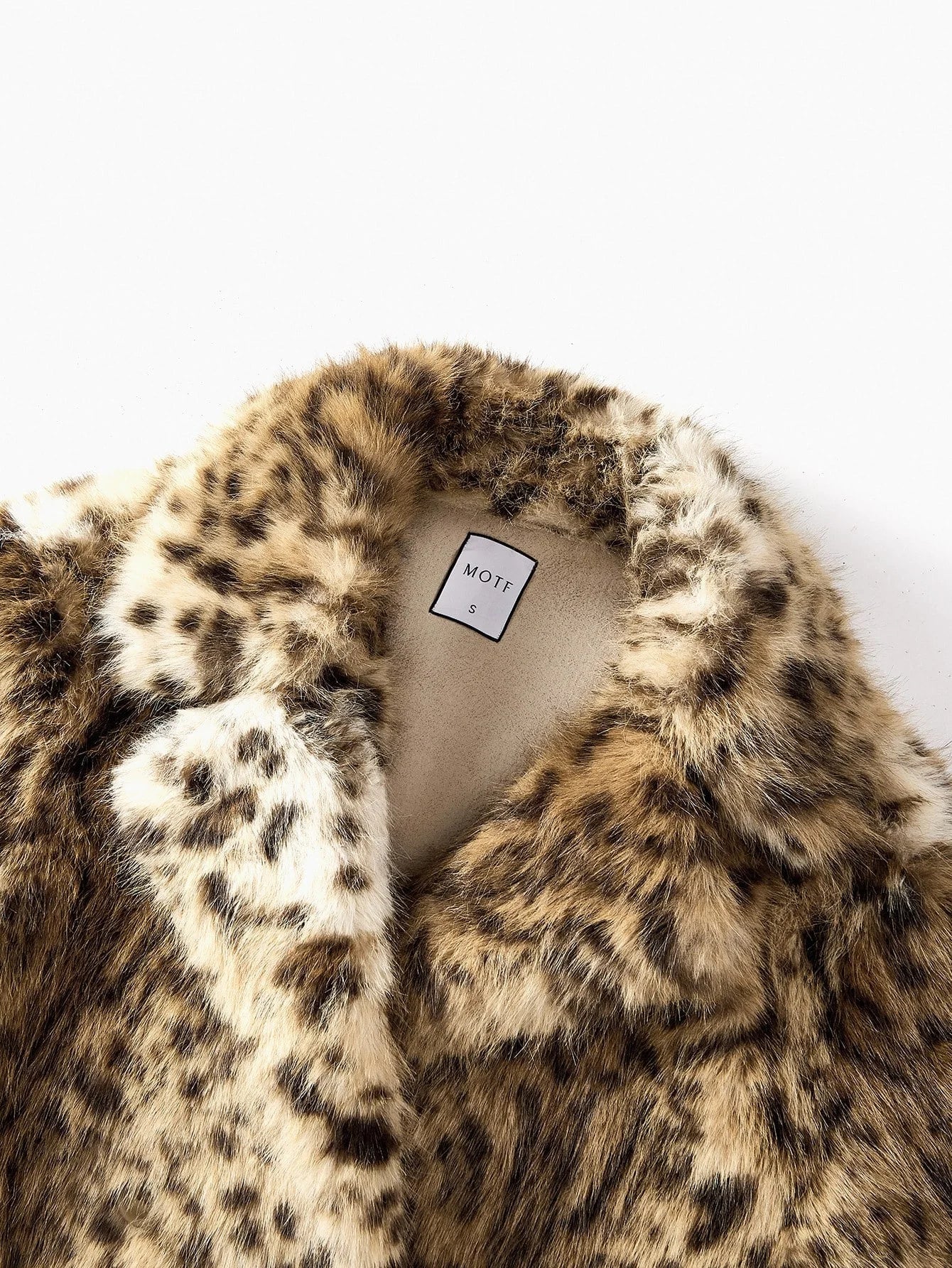 PREMIUM CHIC LEOPARD PRINT FAUX FUR LONG COAT AUTUMNWINTER