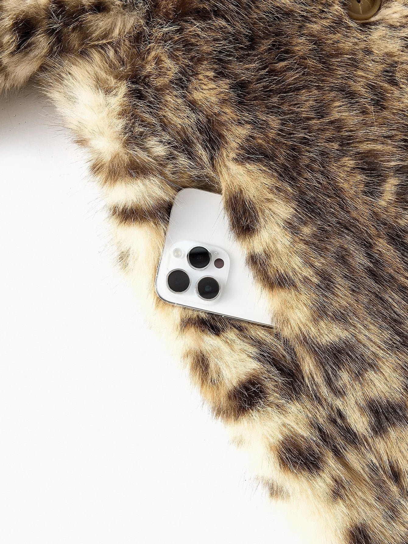 PREMIUM CHIC LEOPARD PRINT FAUX FUR LONG COAT AUTUMNWINTER