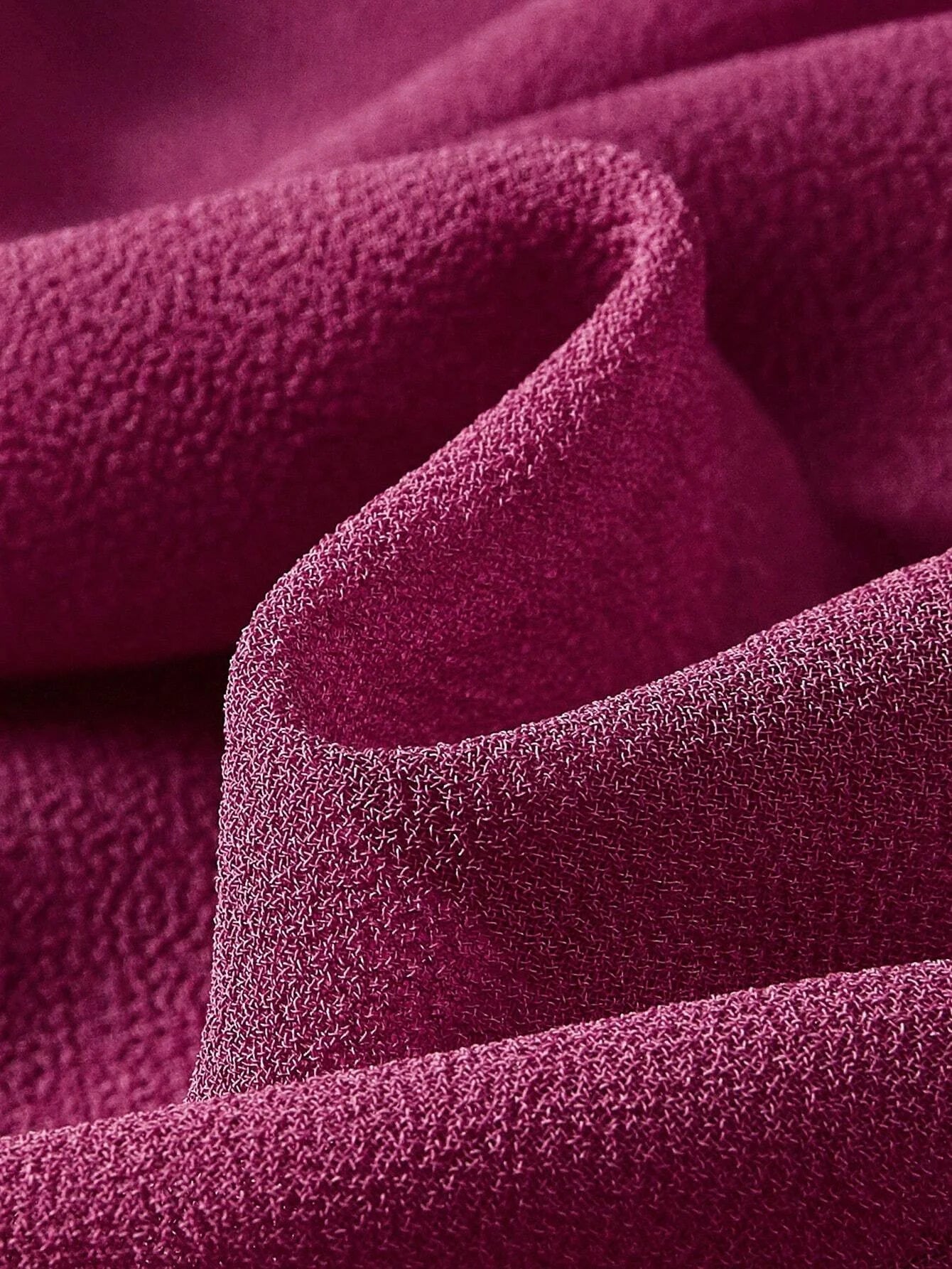 PREMIUM CHIFFON SOLID RUCHED WAIST DRESS