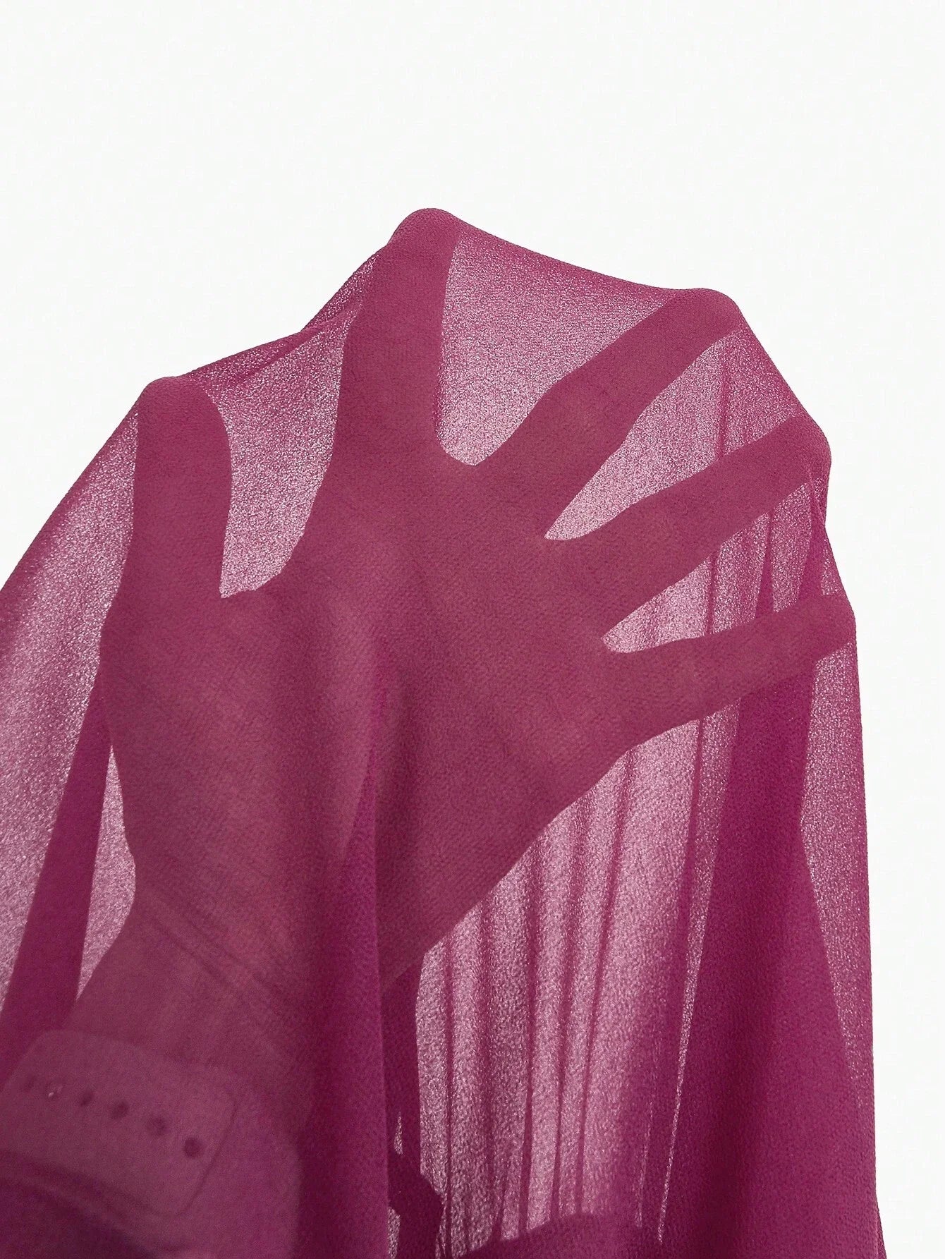 PREMIUM CHIFFON SOLID RUCHED WAIST DRESS