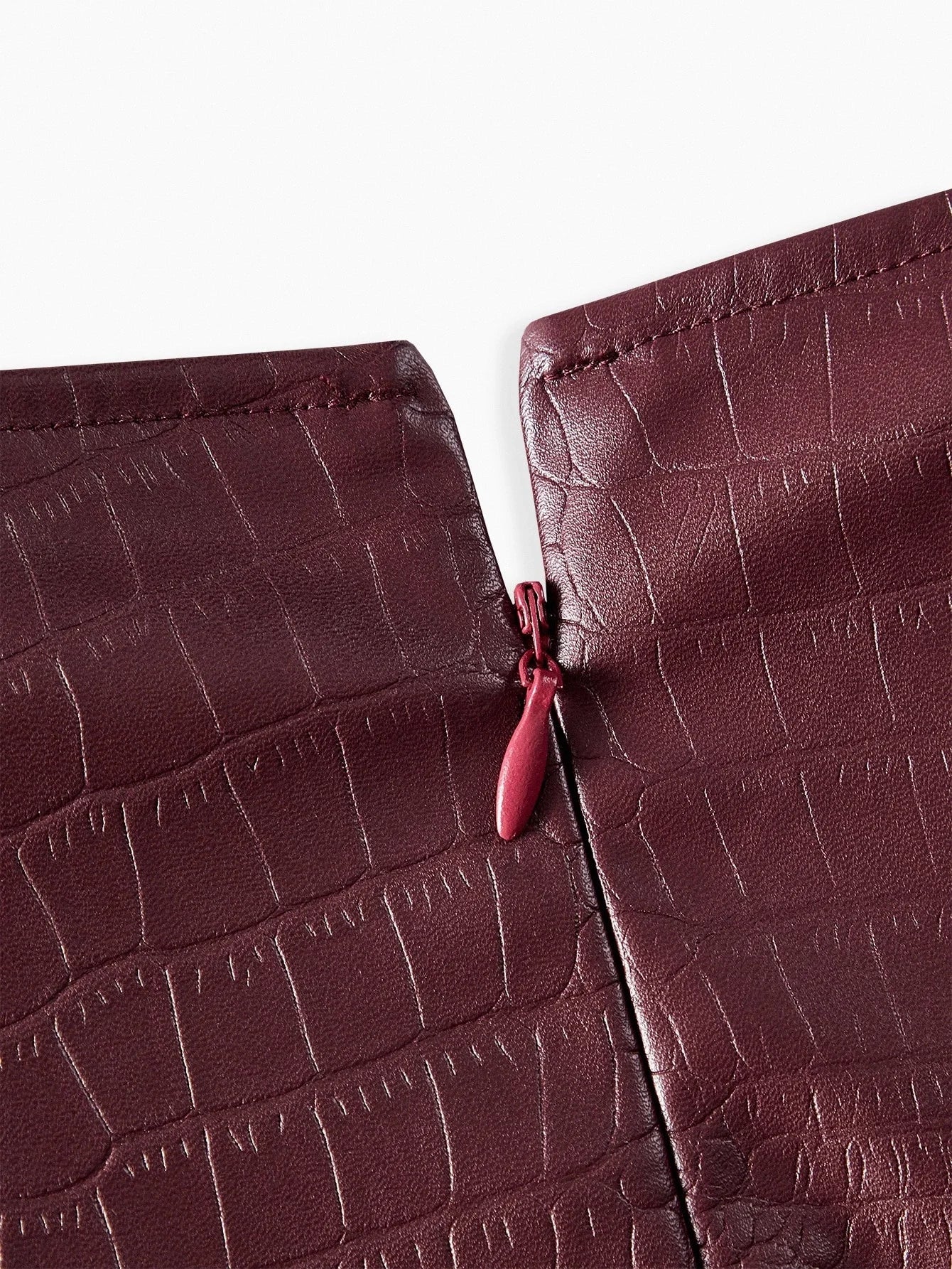 PREMIUM CHRISTMAS PLUS CROCODILE SKIN EMBOSSED PU LEATHER SLEEVELESS MINI DRESS PARTY WEAR